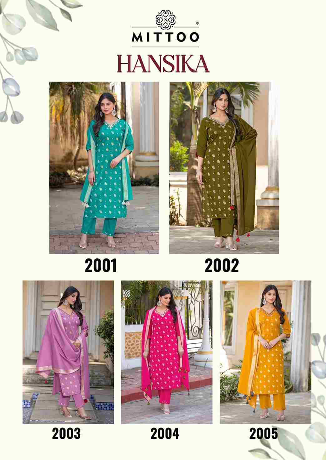 Hansika By Mittoo 2001 To 2005 Series Beautiful Festive Suits Colorful Stylish Fancy Casual Wear & Ethnic Wear Cotton Jacquard Dresses At Wholesale Price