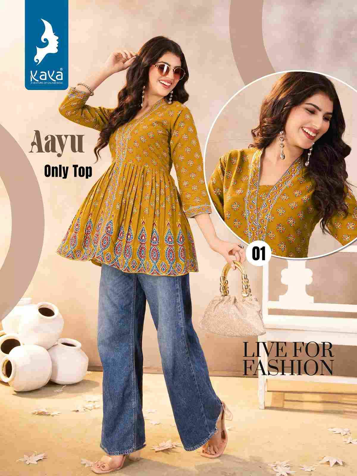 Aayu By Kaya 01 To 04 Series Designer Stylish Fancy Colorful Beautiful Party Wear & Ethnic Wear Collection Cotton Print Tops At Wholesale Price