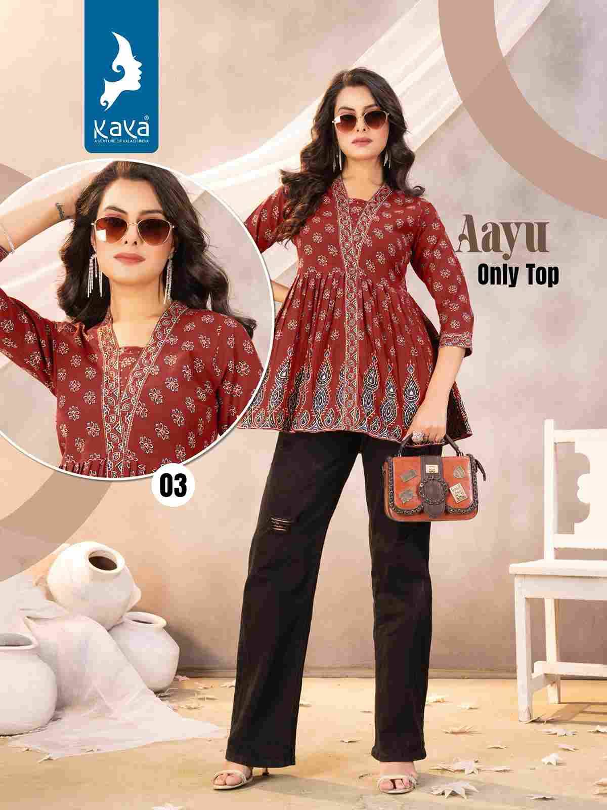Aayu By Kaya 01 To 04 Series Designer Stylish Fancy Colorful Beautiful Party Wear & Ethnic Wear Collection Cotton Print Tops At Wholesale Price