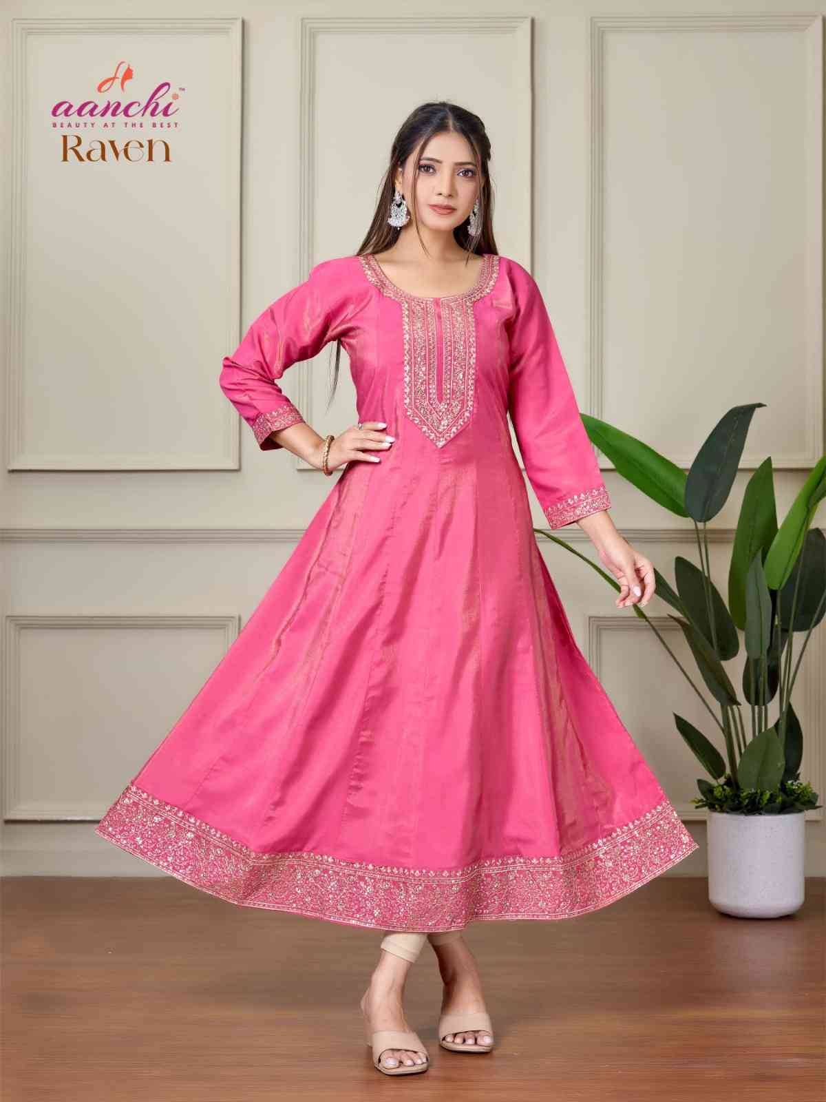 Raven By Aanchi 1001 To 1004 Series Designer Stylish Fancy Colorful Beautiful Party Wear & Ethnic Wear Collection Roman Shimmer Kurtis At Wholesale Price
