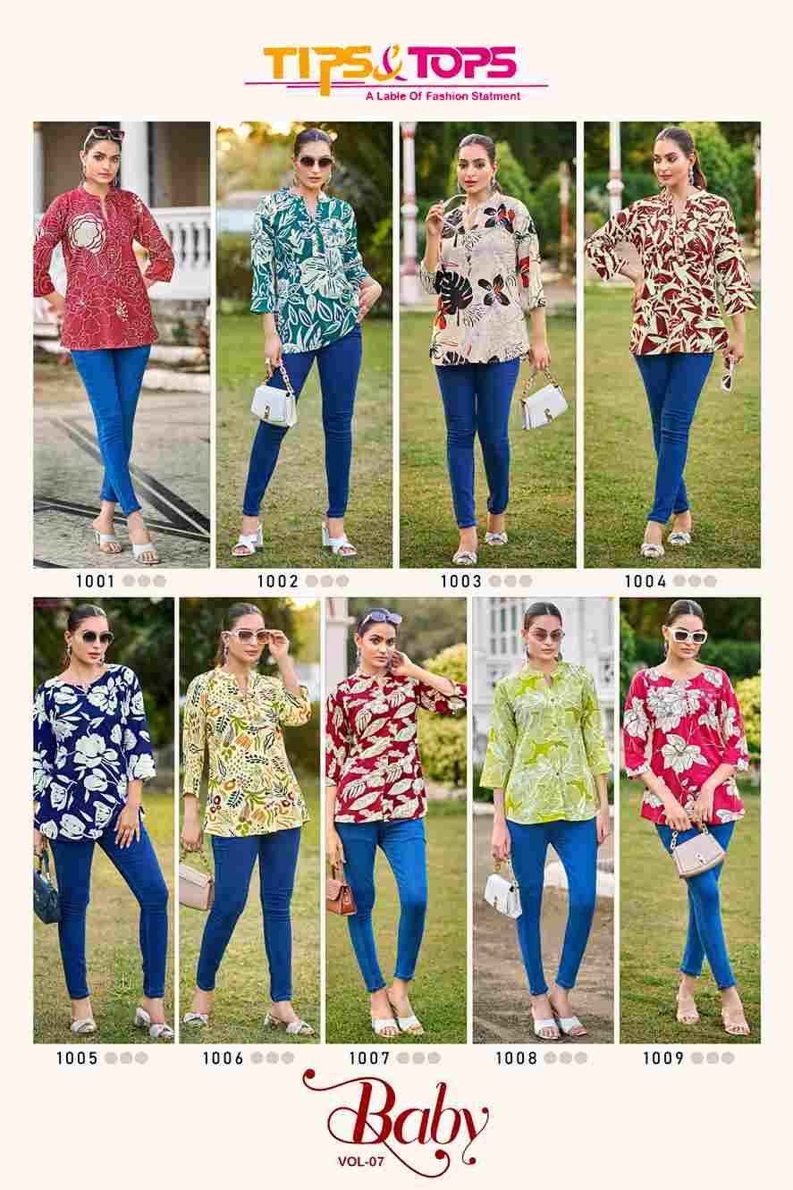 Baby Vol-7 By Tips And Tops 1001 To 1009 Series Designer Stylish Fancy Colorful Beautiful Party Wear & Ethnic Wear Collection Rayon Tops At Wholesale Price