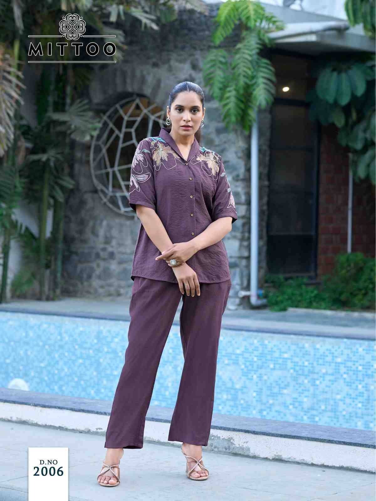 Daizy By Mittoo 2001 To 2006 Series Designer Stylish Fancy Colorful Beautiful Party Wear & Ethnic Wear Collection Viscose Crepe Co-Ord At Wholesale Price