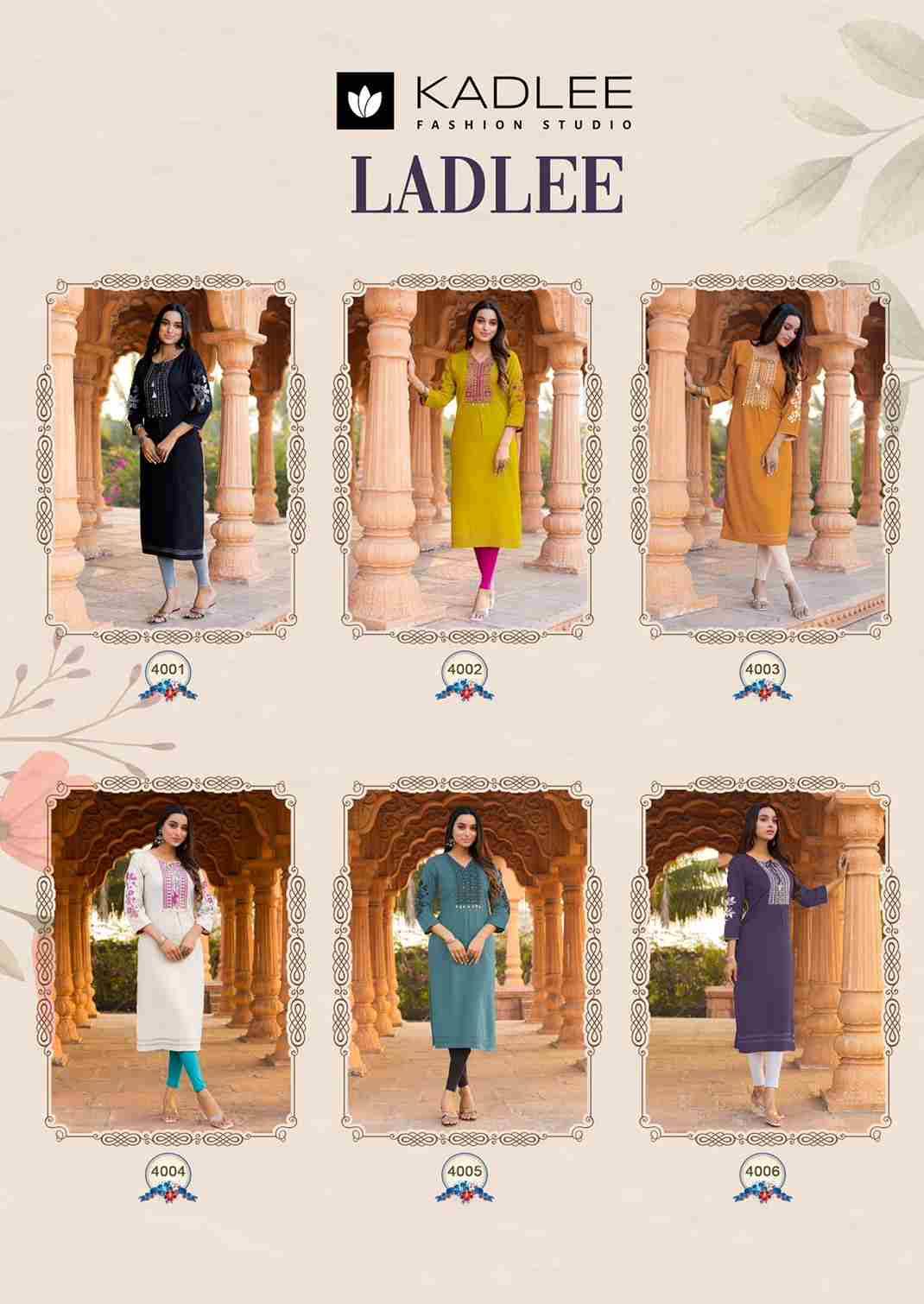 Ladlee By Kadlee 4001 To 4006 Series Designer Stylish Fancy Colorful Beautiful Party Wear & Ethnic Wear Collection Heavy Rayon Kurtis At Wholesale Price
