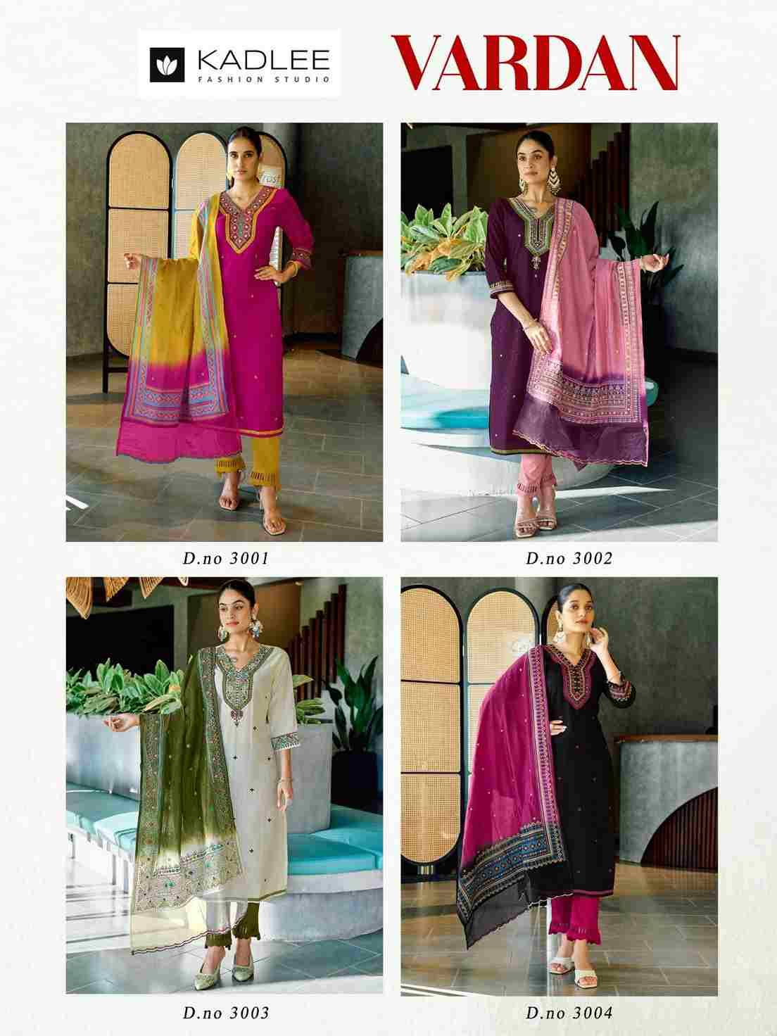 Vardan By Kadlee 3001 To 3004 Series Beautiful Festive Suits Colorful Stylish Fancy Casual Wear & Ethnic Wear Viscose Dresses At Wholesale Price