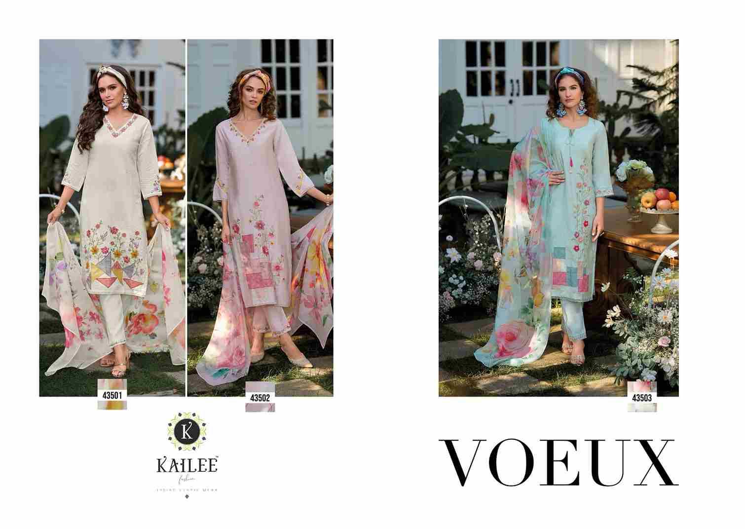 Voeux By Kailee 43501 To 43503 Series Beautiful Festive Suits Colorful Stylish Fancy Casual Wear & Ethnic Wear Viscose Dresses At Wholesale Price