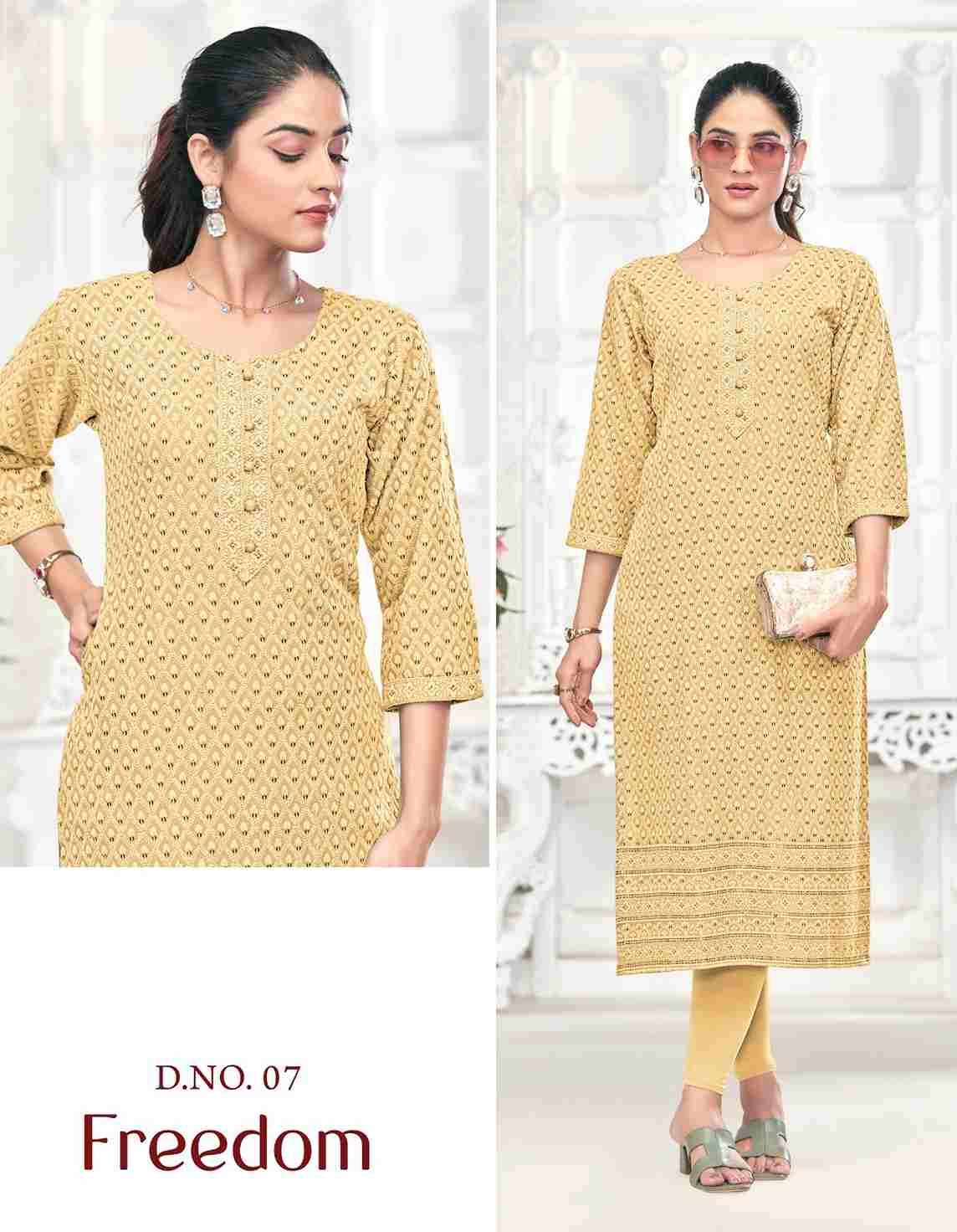 Freedom By Tunic House 01 To 10 Series Designer Stylish Fancy Colorful Beautiful Party Wear & Ethnic Wear Collection Viscose Rayon Kurtis At Wholesale Price