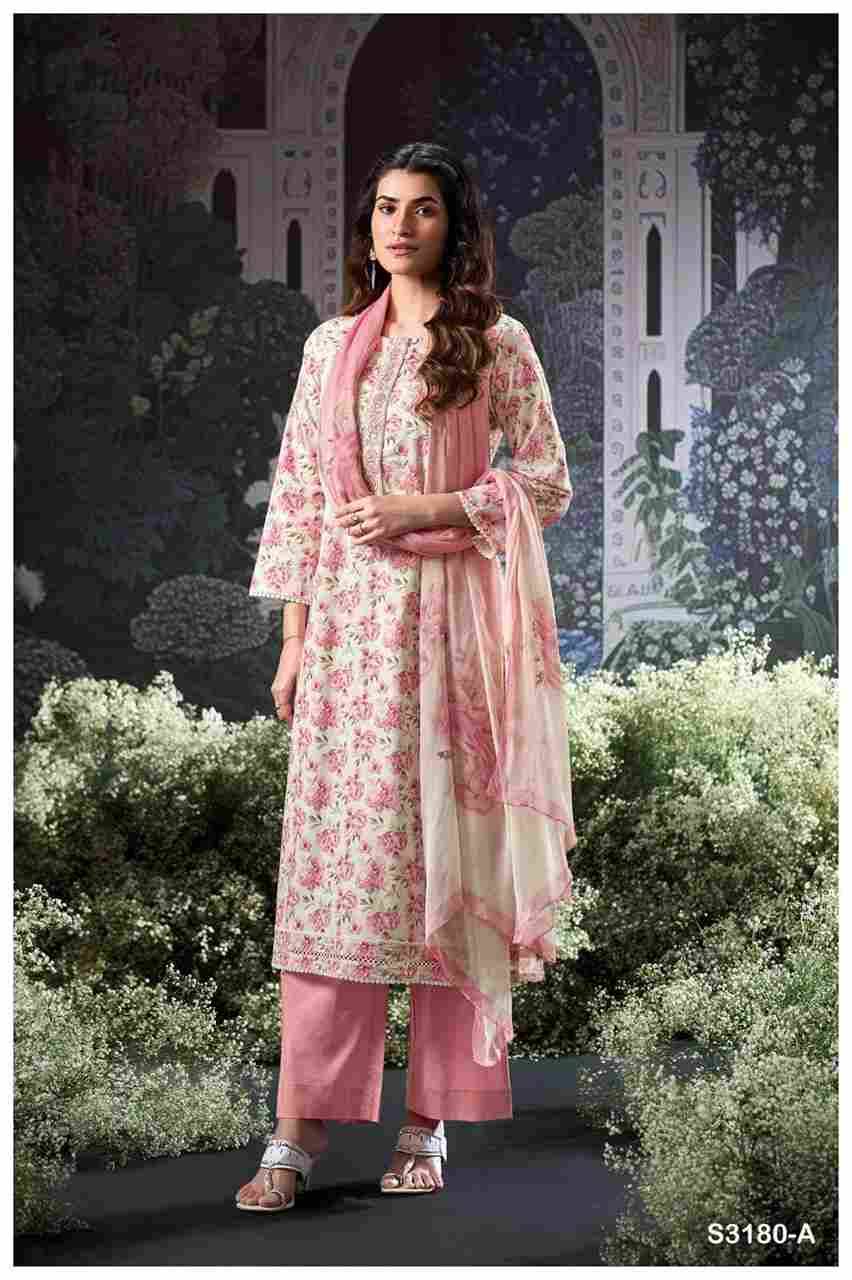 Brita-3180 By Ganga Fashion 3180-A To 3180-D Series Beautiful Festive Suits Colorful Stylish Fancy Casual Wear & Ethnic Wear Cotton Dresses At Wholesale Price