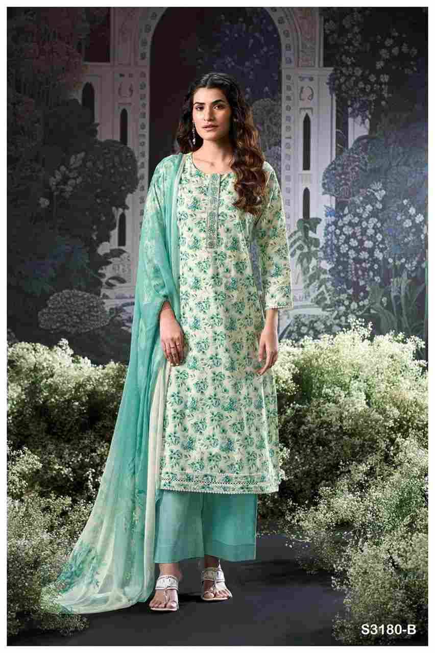 Brita-3180 By Ganga Fashion 3180-A To 3180-D Series Beautiful Festive Suits Colorful Stylish Fancy Casual Wear & Ethnic Wear Cotton Dresses At Wholesale Price