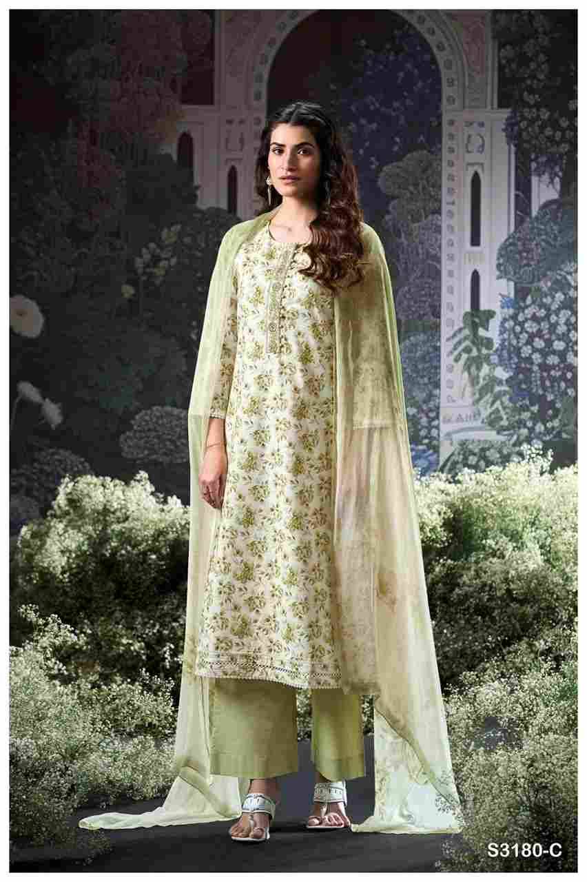 Brita-3180 By Ganga Fashion 3180-A To 3180-D Series Beautiful Festive Suits Colorful Stylish Fancy Casual Wear & Ethnic Wear Cotton Dresses At Wholesale Price