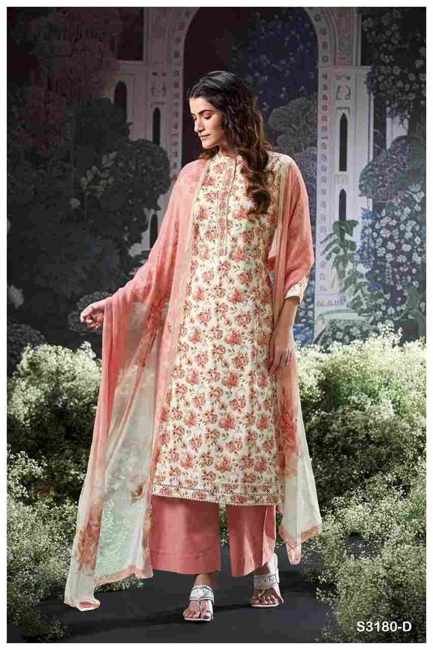 Brita-3180 By Ganga Fashion 3180-A To 3180-D Series Beautiful Festive Suits Colorful Stylish Fancy Casual Wear & Ethnic Wear Cotton Dresses At Wholesale Price