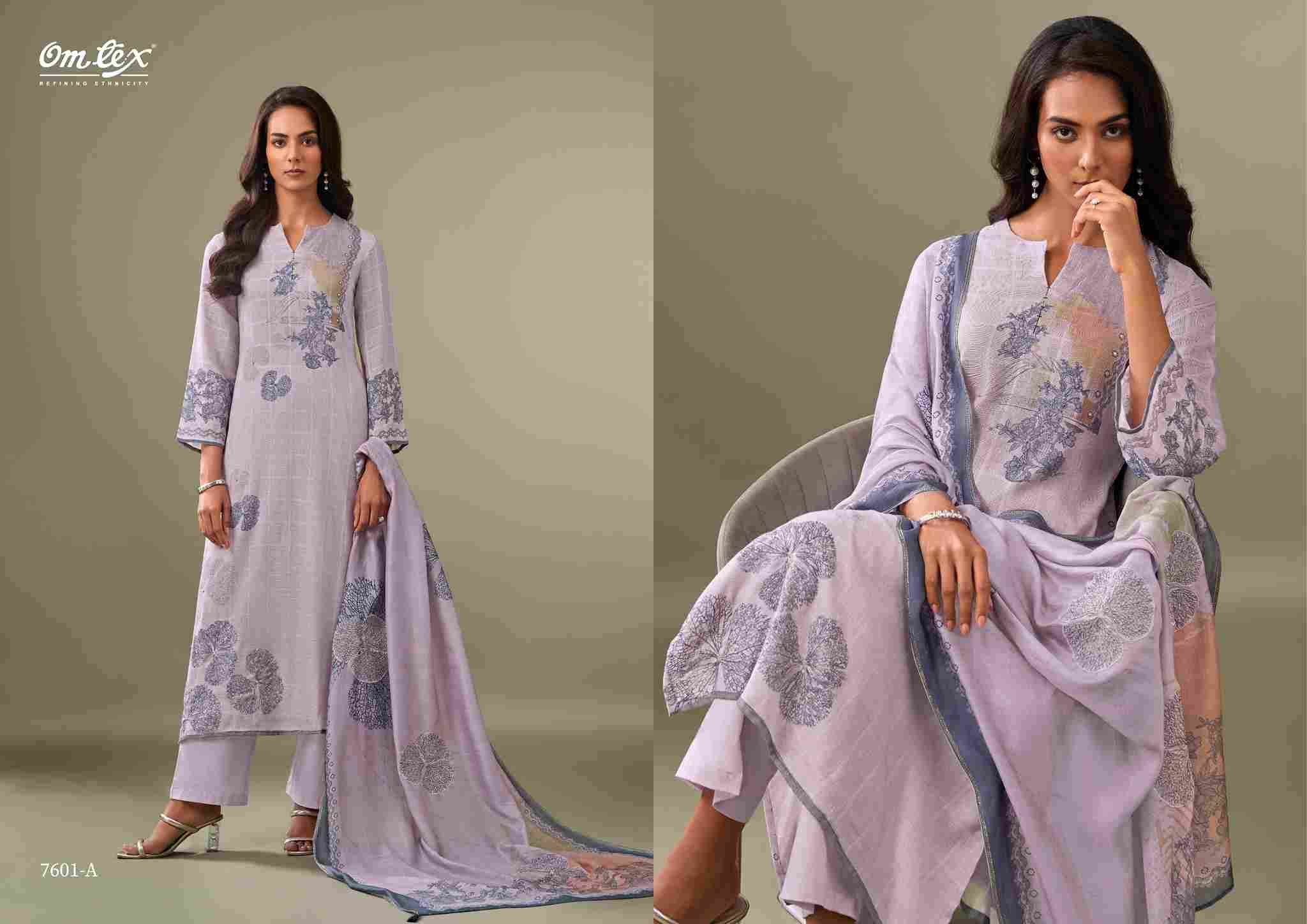 Vibrance By Om Tex 7601-A To 7601-C Series Beautiful Suits Stylish Fancy Colorful Party Wear & Ethnic Wear Linen Cotton Dresses At Wholesale Price