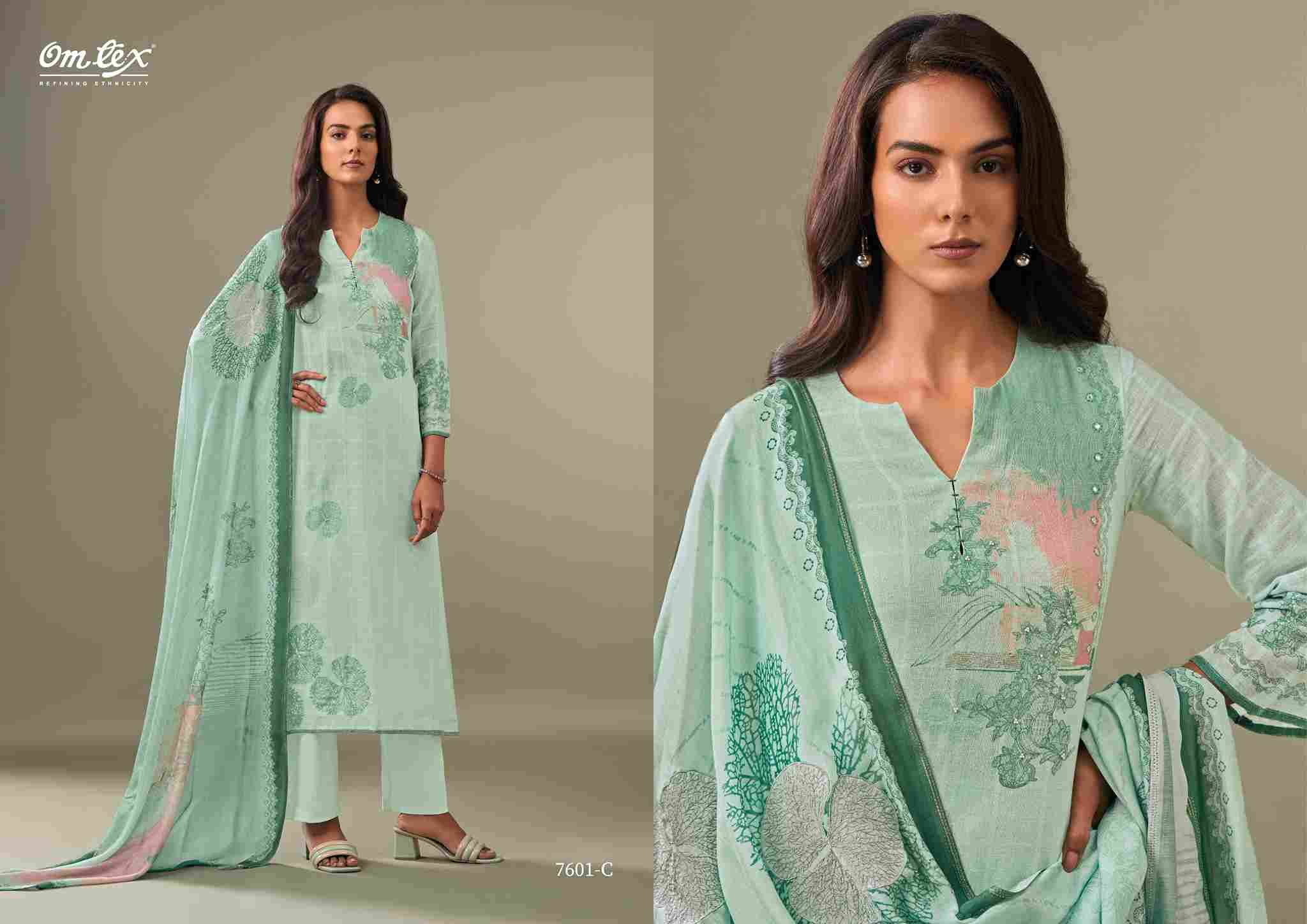 Vibrance By Om Tex 7601-A To 7601-C Series Beautiful Suits Stylish Fancy Colorful Party Wear & Ethnic Wear Linen Cotton Dresses At Wholesale Price
