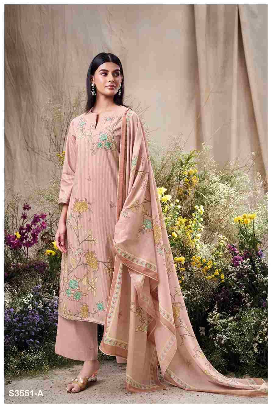 Calina-3551 By Ganga Fashion 3551-A To 3551-D Series Beautiful Festive Suits Colorful Stylish Fancy Casual Wear & Ethnic Wear Mal Cotton Dresses At Wholesale Price