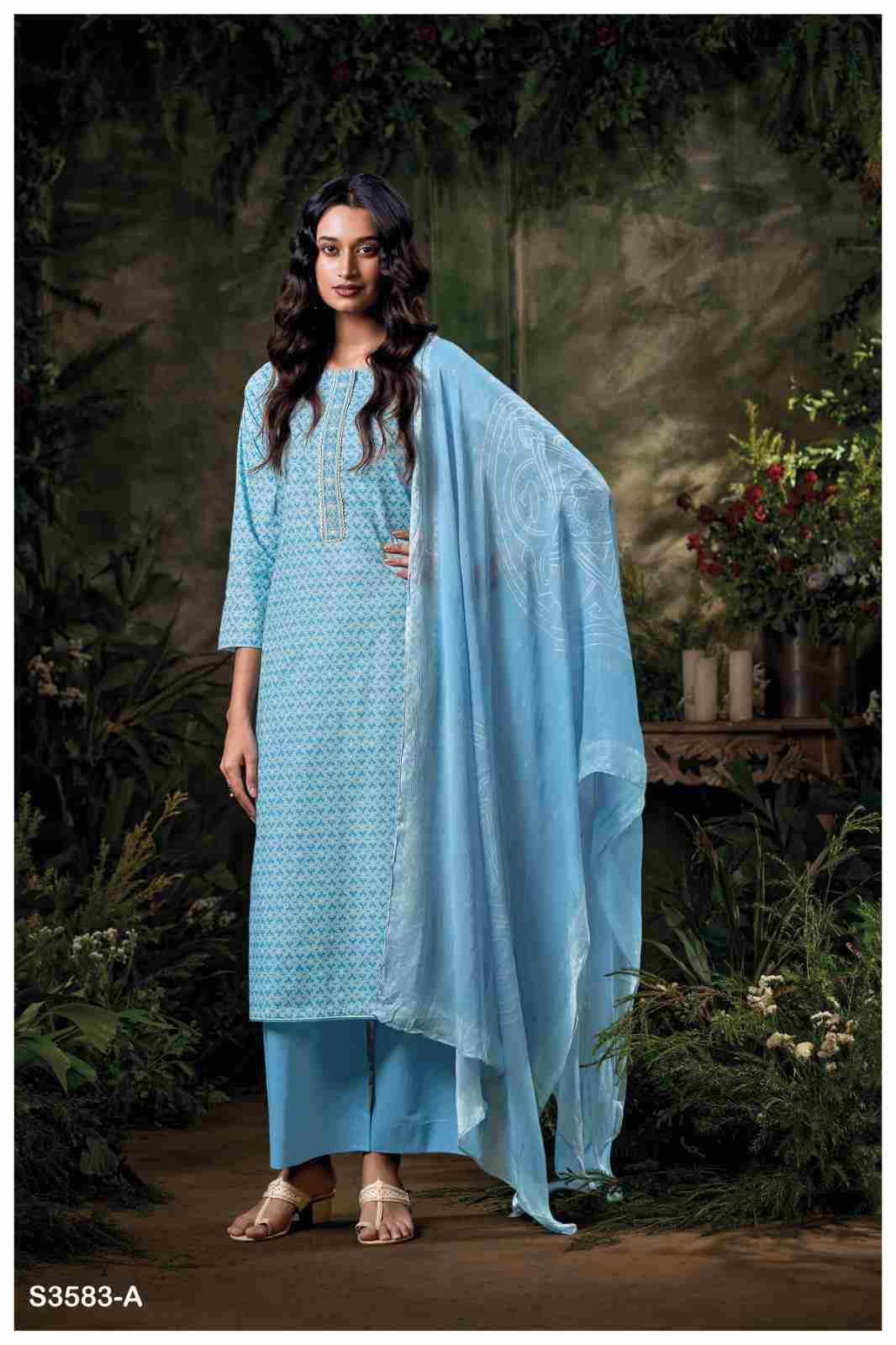 Frinisa-3583 By Ganga Fashion 3583-A To 3583-D Series Beautiful Festive Suits Colorful Stylish Fancy Casual Wear & Ethnic Wear Cotton Dresses At Wholesale Price