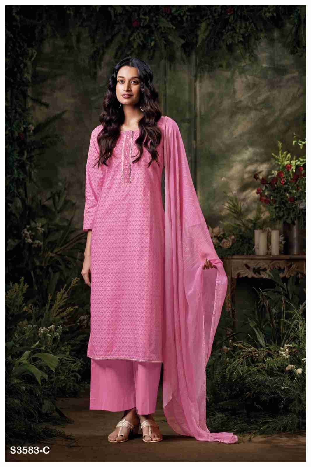 Frinisa-3583 By Ganga Fashion 3583-A To 3583-D Series Beautiful Festive Suits Colorful Stylish Fancy Casual Wear & Ethnic Wear Cotton Dresses At Wholesale Price