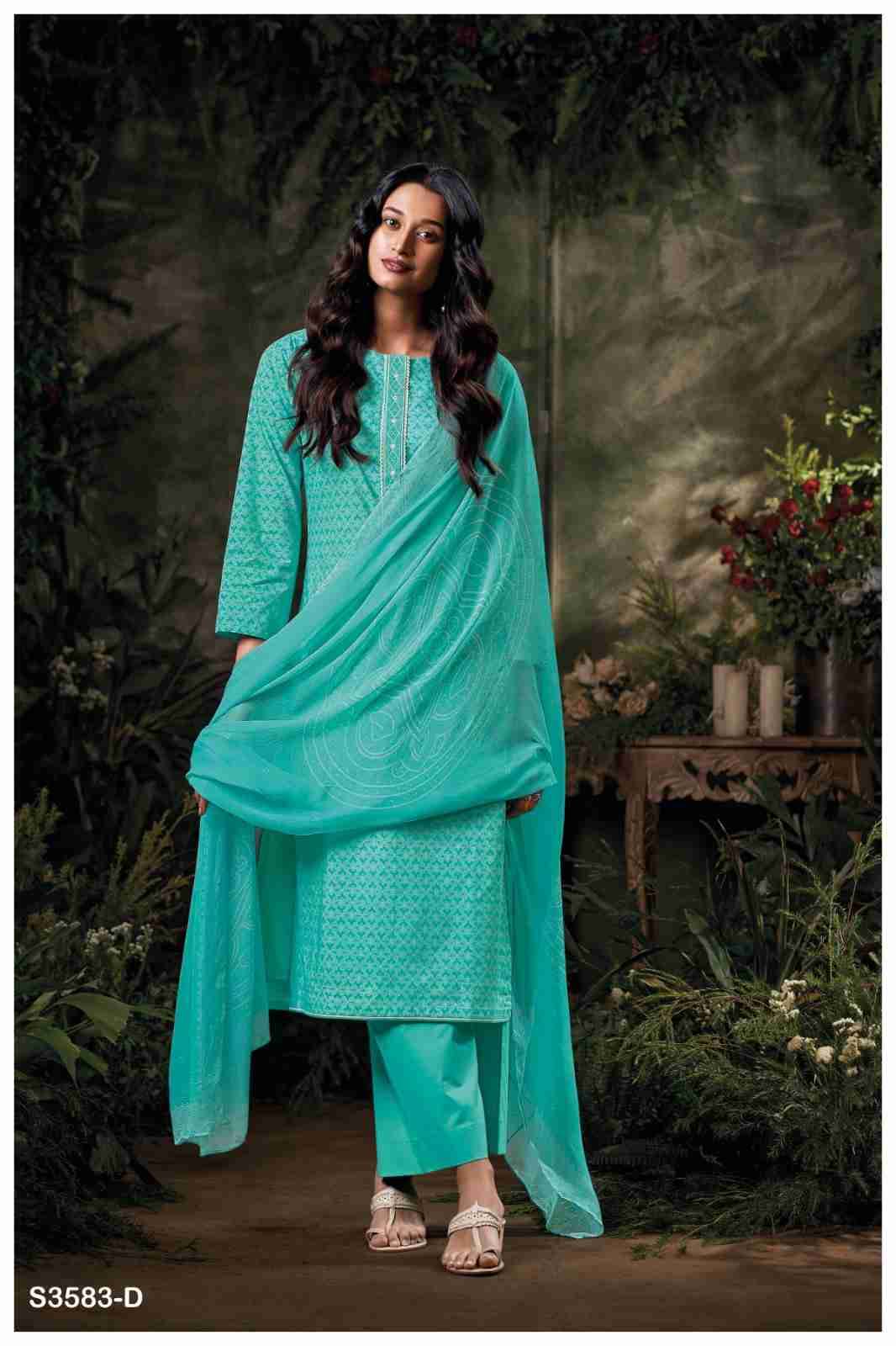 Frinisa-3583 By Ganga Fashion 3583-A To 3583-D Series Beautiful Festive Suits Colorful Stylish Fancy Casual Wear & Ethnic Wear Cotton Dresses At Wholesale Price