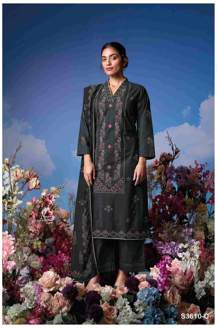 Lily-3610 By Ganga Fashion 3610-A To 3610-D Series Beautiful Festive Suits Colorful Stylish Fancy Casual Wear & Ethnic Wear Pure Cotton Dresses At Wholesale Price