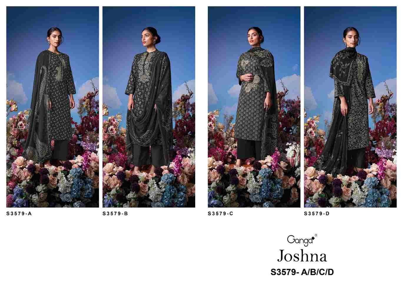 Joshna-3579 By Ganga Fashion 3579-A To 3579-D Series Beautiful Festive Suits Colorful Stylish Fancy Casual Wear & Ethnic Wear Cotton Dresses At Wholesale Price