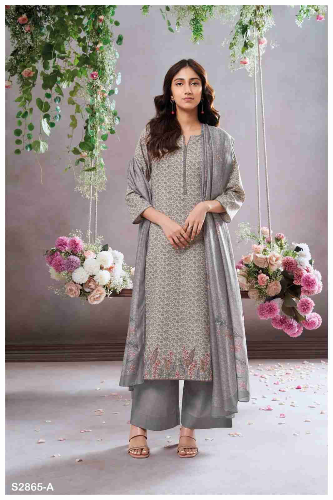 Alumita-2865 By Ganga Fashion 2865-A To 2865-D Series Beautiful Festive Suits Colorful Stylish Fancy Casual Wear & Ethnic Wear Pure Cotton Dresses At Wholesale Price
