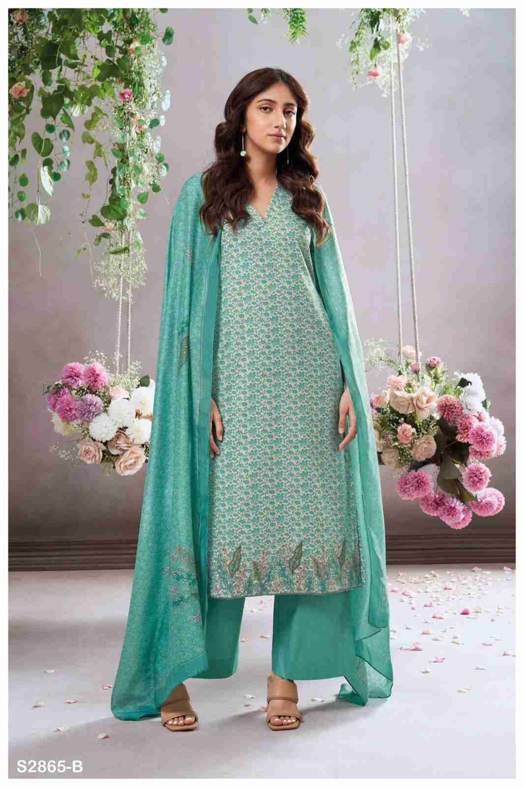 Alumita-2865 By Ganga Fashion 2865-A To 2865-D Series Beautiful Festive Suits Colorful Stylish Fancy Casual Wear & Ethnic Wear Pure Cotton Dresses At Wholesale Price