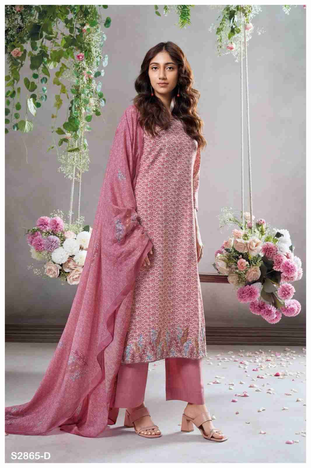 Alumita-2865 By Ganga Fashion 2865-A To 2865-D Series Beautiful Festive Suits Colorful Stylish Fancy Casual Wear & Ethnic Wear Pure Cotton Dresses At Wholesale Price