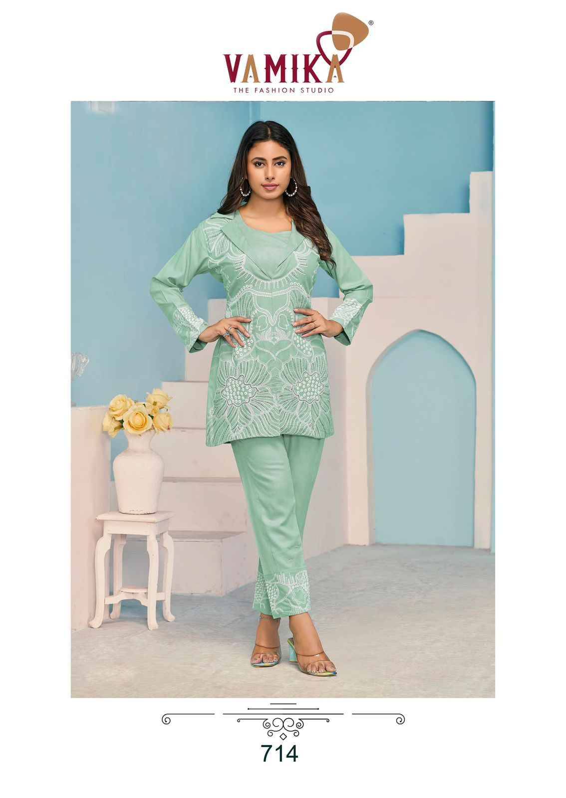 Veera Vol-3 By Vamika 711 To 715 Series Designer Stylish Fancy Colorful Beautiful Party Wear & Ethnic Wear Collection Heavy Rayon Tops With Bottom At Wholesale Price