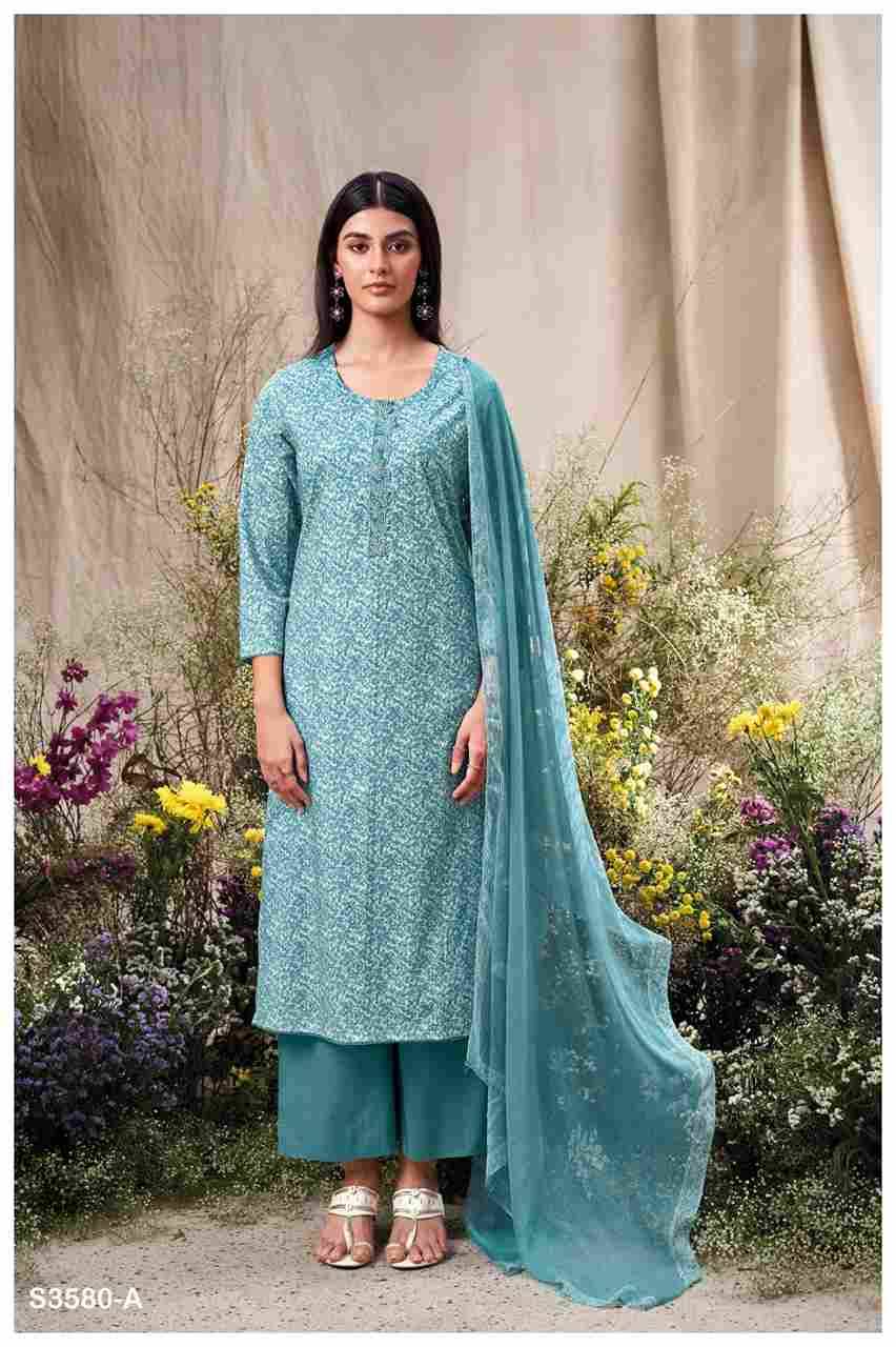 Manvika-3580 By Ganga Fashion 3580-A To 3580-D Series Beautiful Festive Suits Colorful Stylish Fancy Casual Wear & Ethnic Wear Pure Cotton Dresses At Wholesale Price