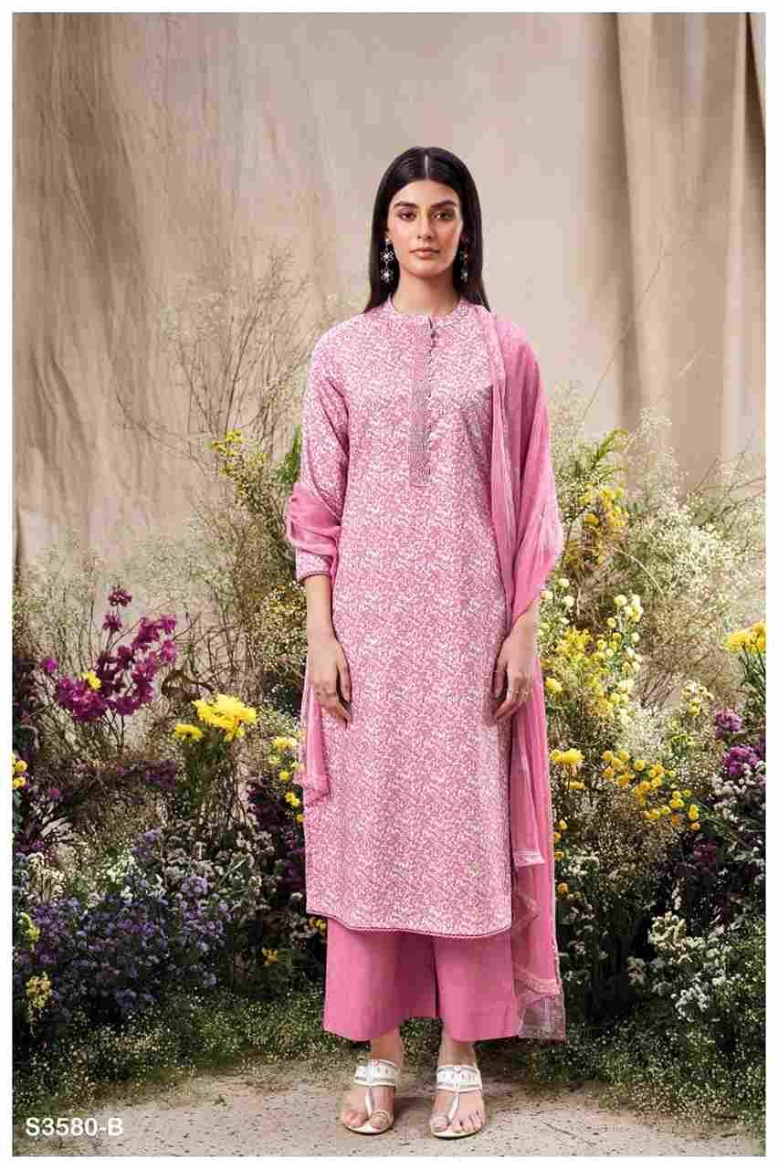 Manvika-3580 By Ganga Fashion 3580-A To 3580-D Series Beautiful Festive Suits Colorful Stylish Fancy Casual Wear & Ethnic Wear Pure Cotton Dresses At Wholesale Price