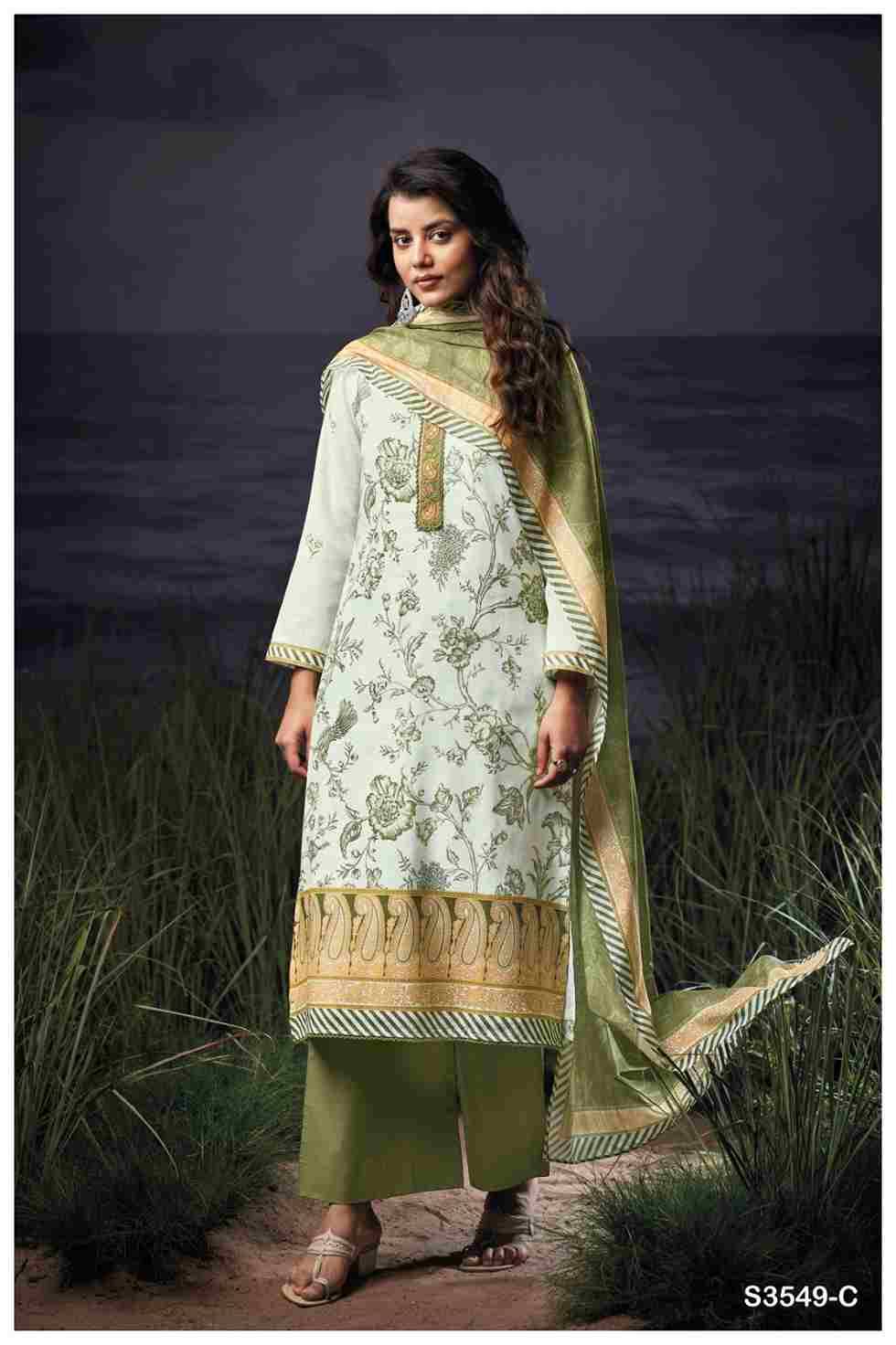 Charlotte-3549 By Ganga Fashion 3549-A To 3549-D Series Beautiful Festive Suits Colorful Stylish Fancy Casual Wear & Ethnic Wear Pure Linen Cotton Dresses At Wholesale Price