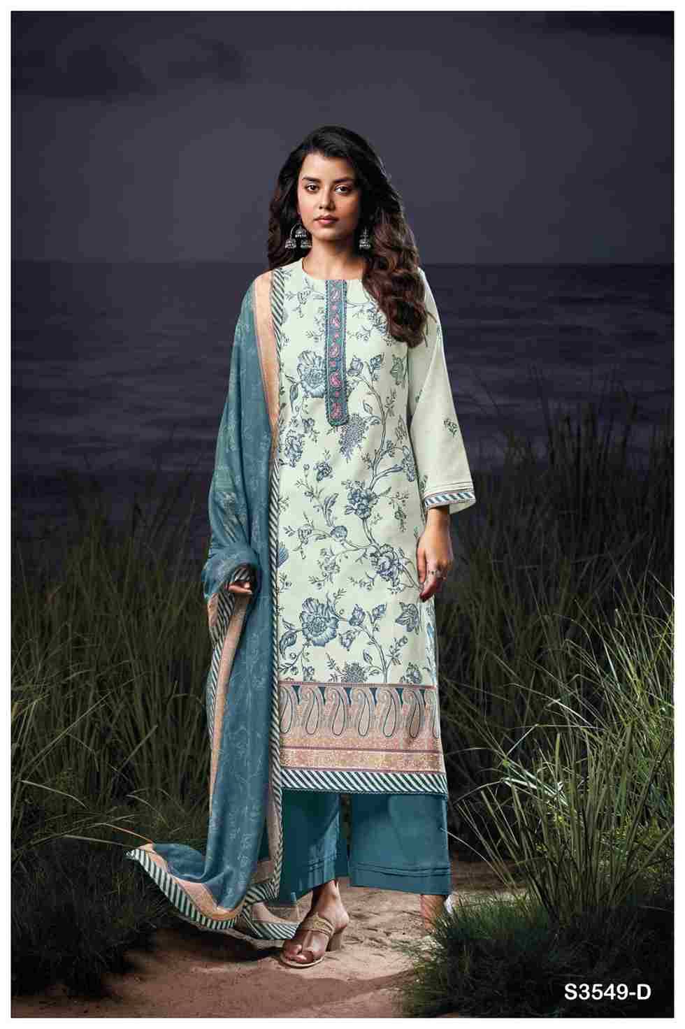 Charlotte-3549 By Ganga Fashion 3549-A To 3549-D Series Beautiful Festive Suits Colorful Stylish Fancy Casual Wear & Ethnic Wear Pure Linen Cotton Dresses At Wholesale Price