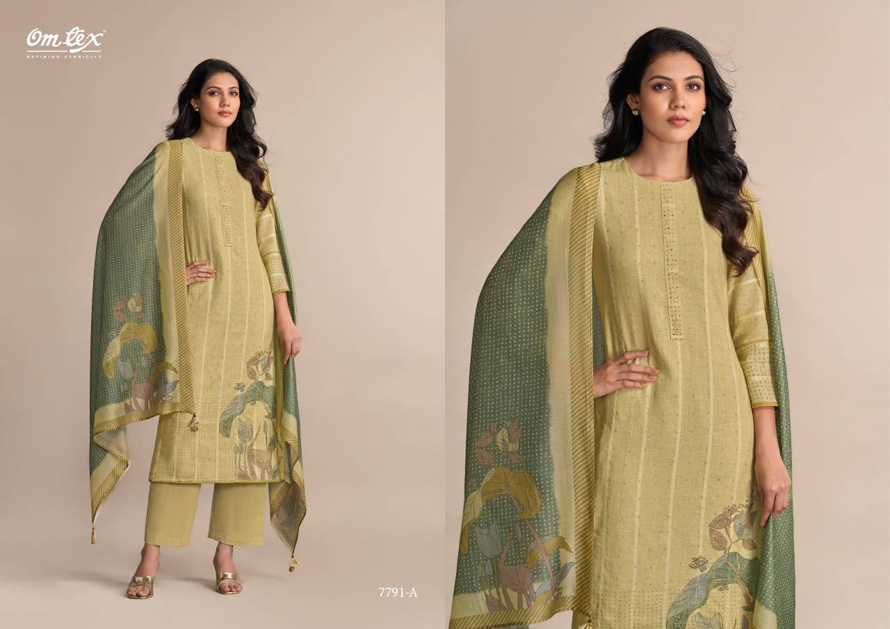 Desi Twist By Om Tex 7791-A To 7791-C Series Beautiful Suits Stylish Fancy Colorful Party Wear & Ethnic Wear Linen Dresses At Wholesale Price
