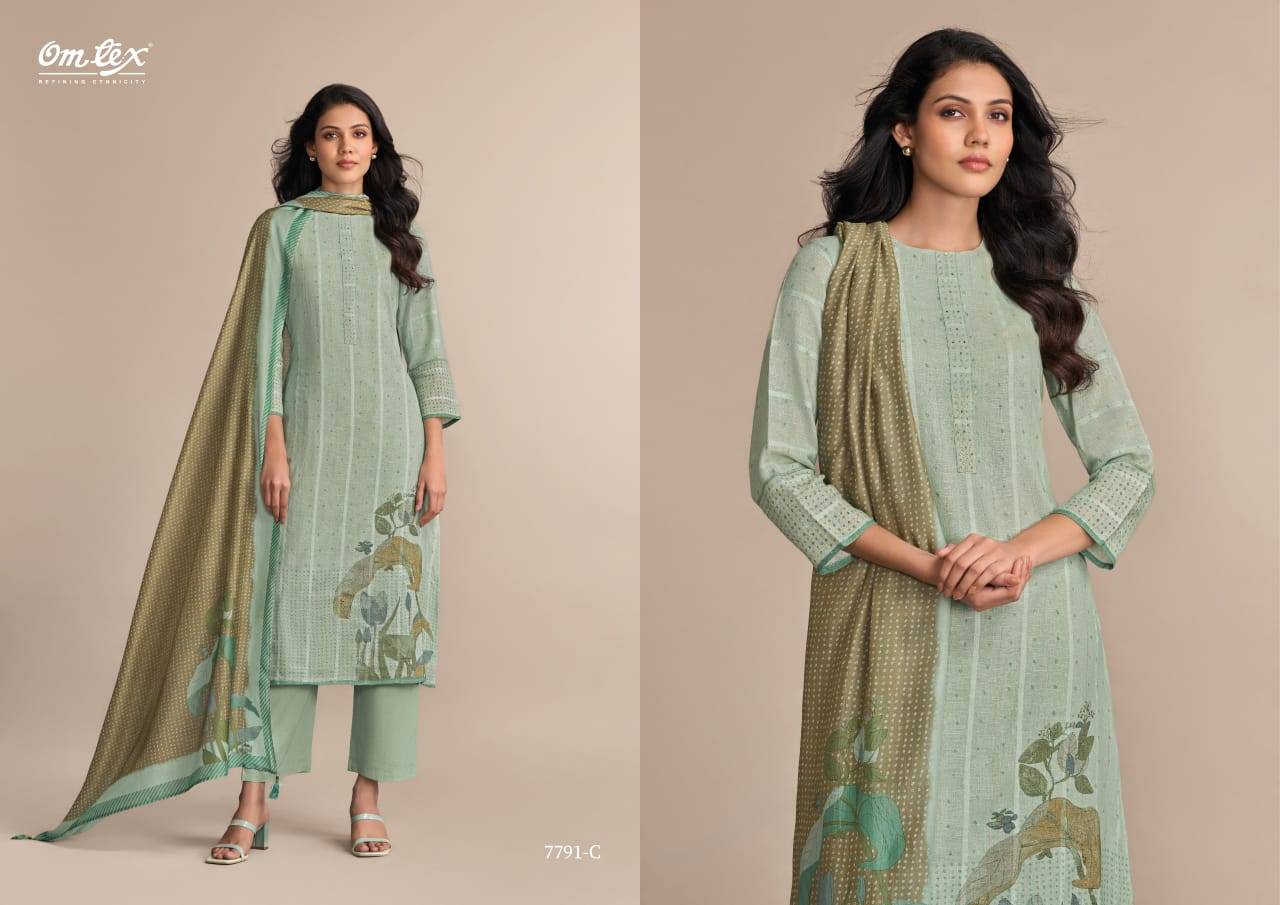Desi Twist By Om Tex 7791-A To 7791-C Series Beautiful Suits Stylish Fancy Colorful Party Wear & Ethnic Wear Linen Dresses At Wholesale Price
