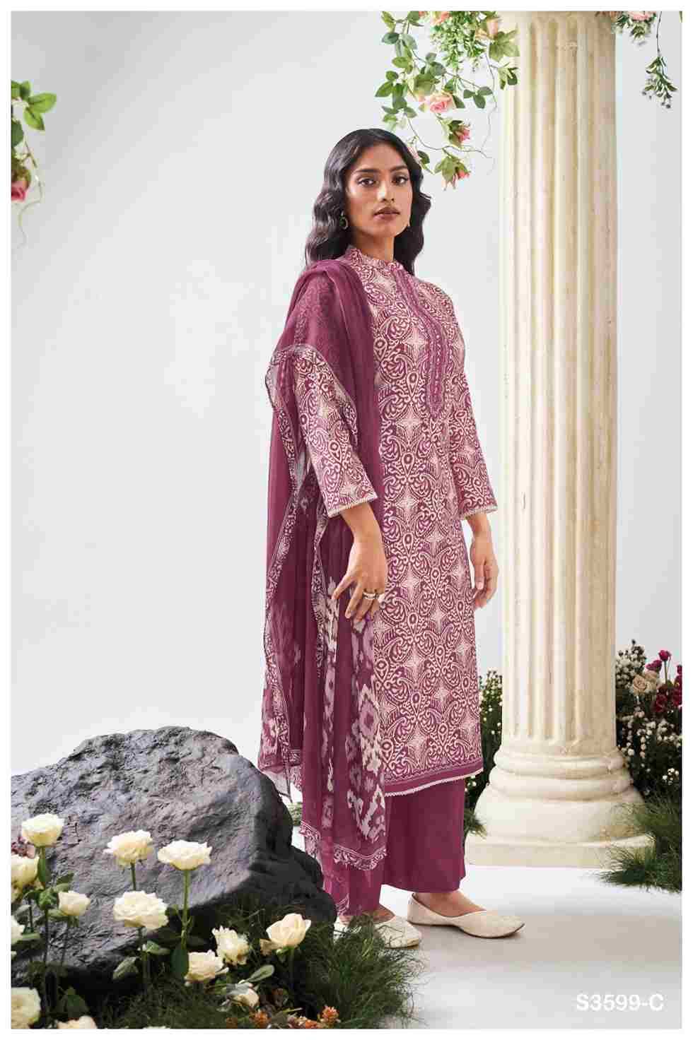Christa-3599 By Ganga Fashion 3599-A To 3599-D Series Beautiful Festive Suits Colorful Stylish Fancy Casual Wear & Ethnic Wear Pure Cotton Dresses At Wholesale Price