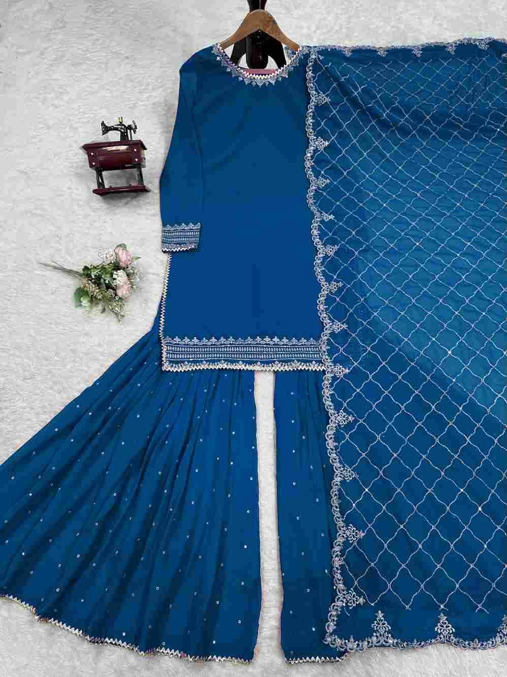 R-5867 By Fashid Wholesale 01 To 04 Series Designer Sharara Beautiful Fancy Stylish Colorful Party Wear & Occasional Wear Faux Georgette Dresses At Wholesale Price