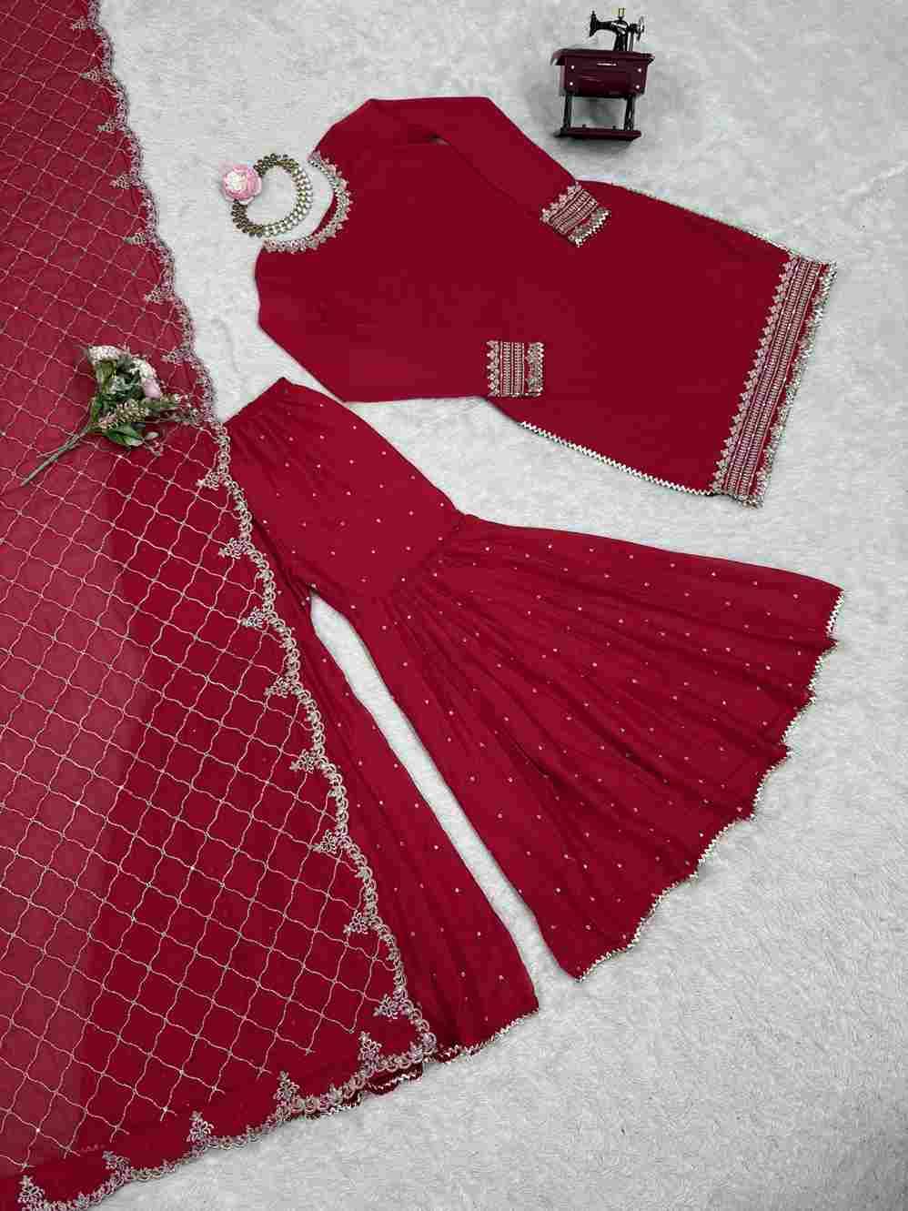 R-5867 By Fashid Wholesale 01 To 04 Series Designer Sharara Beautiful Fancy Stylish Colorful Party Wear & Occasional Wear Faux Georgette Dresses At Wholesale Price