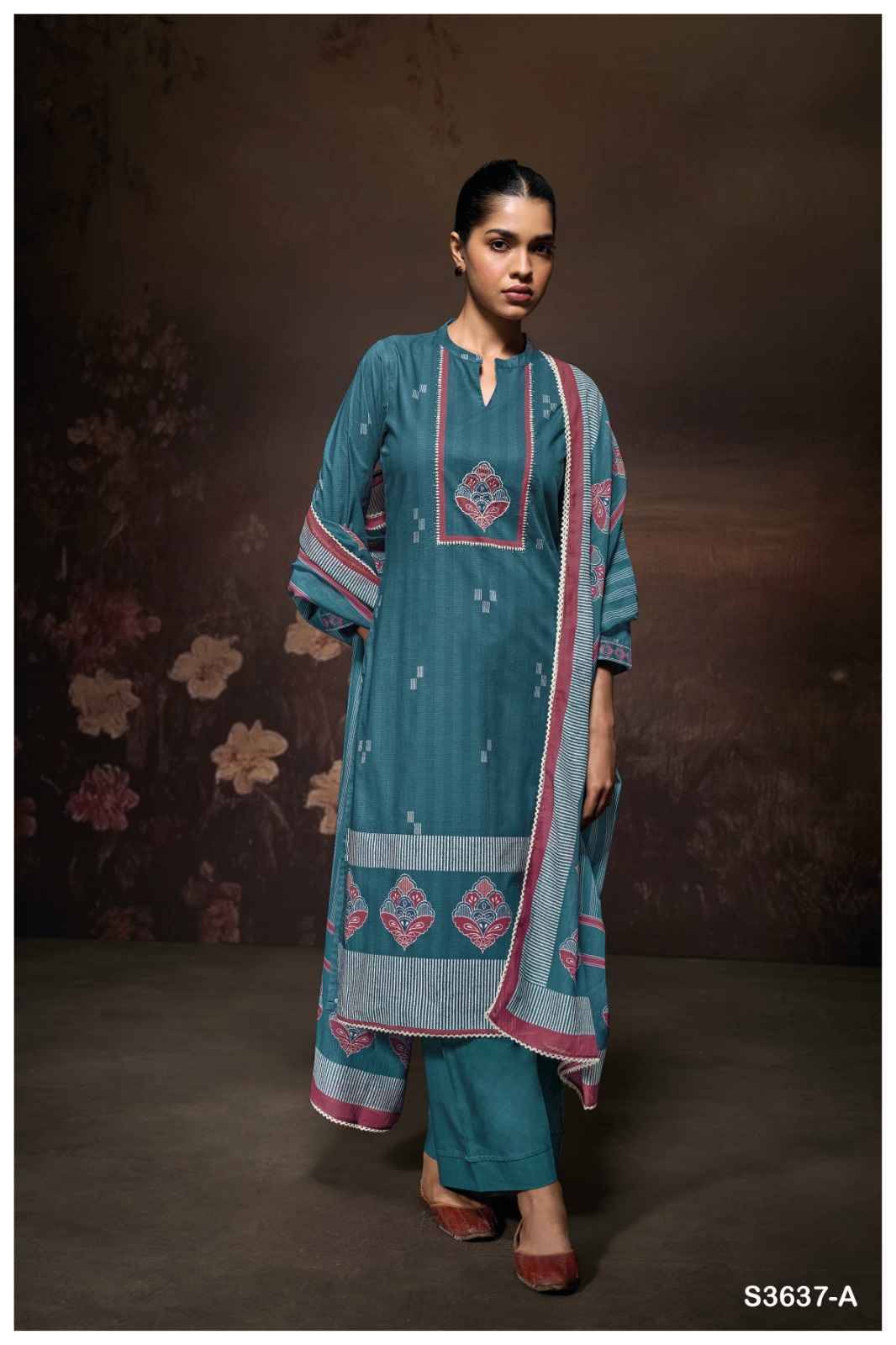 Samantha-3637 By Ganga Fashion 3637-A To 3637-D Series Beautiful Festive Suits Colorful Stylish Fancy Casual Wear & Ethnic Wear Cotton Dresses At Wholesale Price