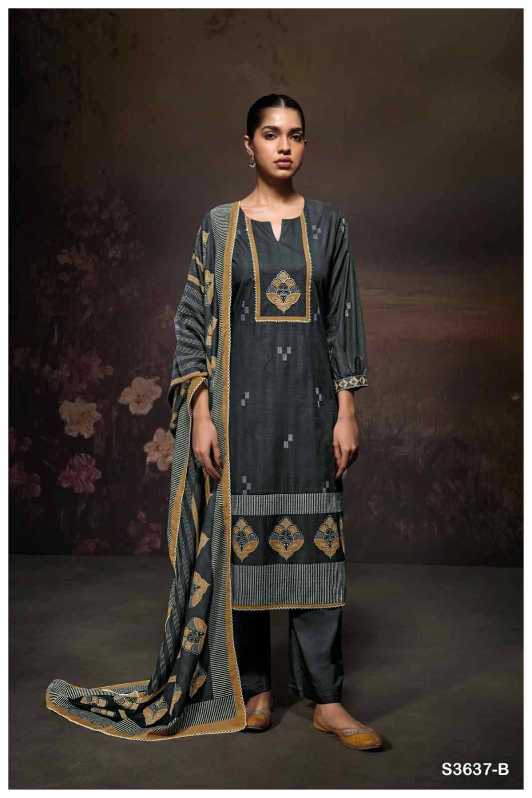 Samantha-3637 By Ganga Fashion 3637-A To 3637-D Series Beautiful Festive Suits Colorful Stylish Fancy Casual Wear & Ethnic Wear Cotton Dresses At Wholesale Price