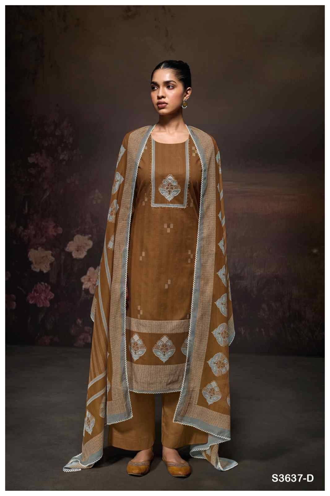 Samantha-3637 By Ganga Fashion 3637-A To 3637-D Series Beautiful Festive Suits Colorful Stylish Fancy Casual Wear & Ethnic Wear Cotton Dresses At Wholesale Price