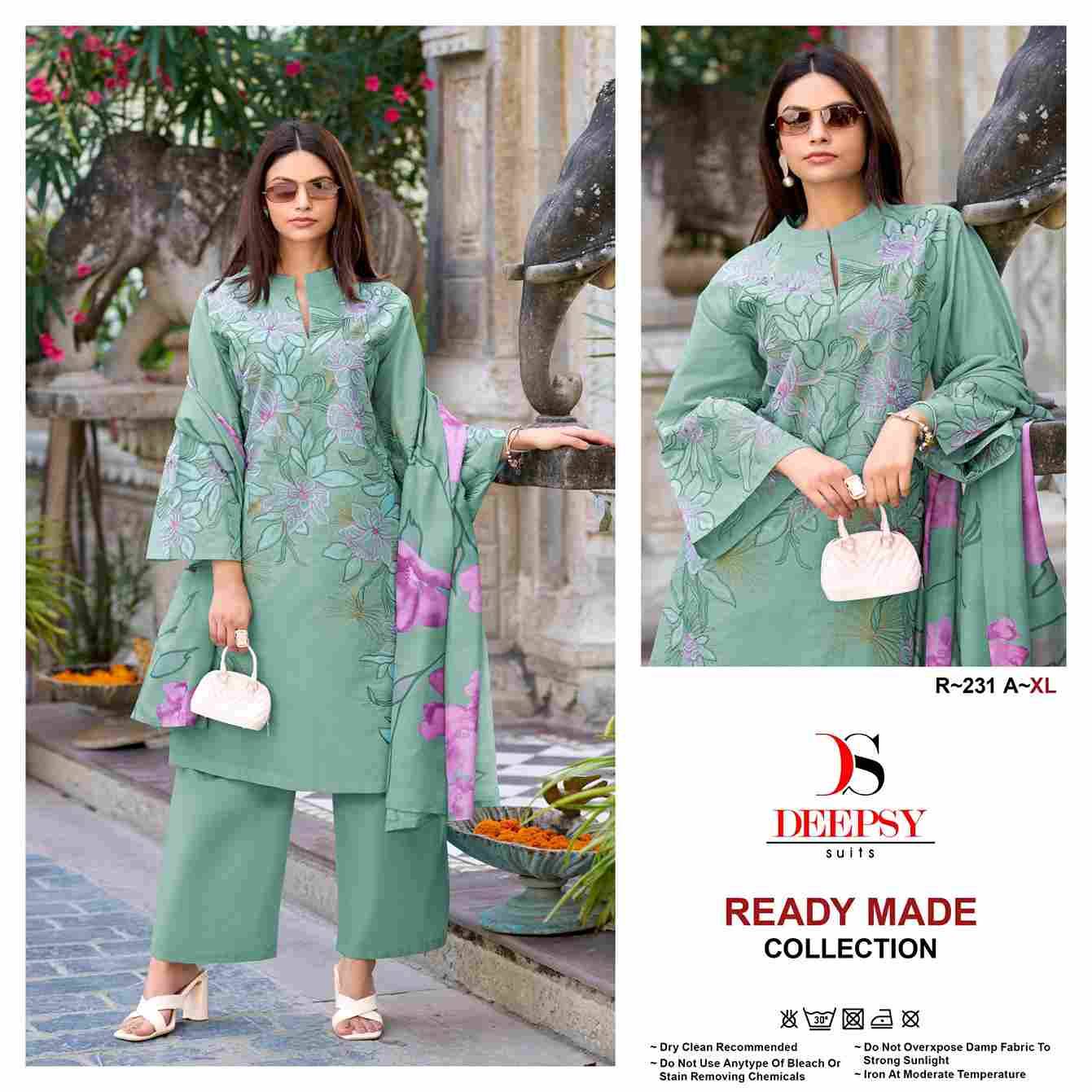 Deepsy Hit Design R-231 Colours By Deepsy Suits R-231-A To R-231-D Series Beautiful Pakistani Suits Colorful Stylish Fancy Casual Wear & Ethnic Wear Pure Cotton With Embroidered Dresses At Wholesale Price