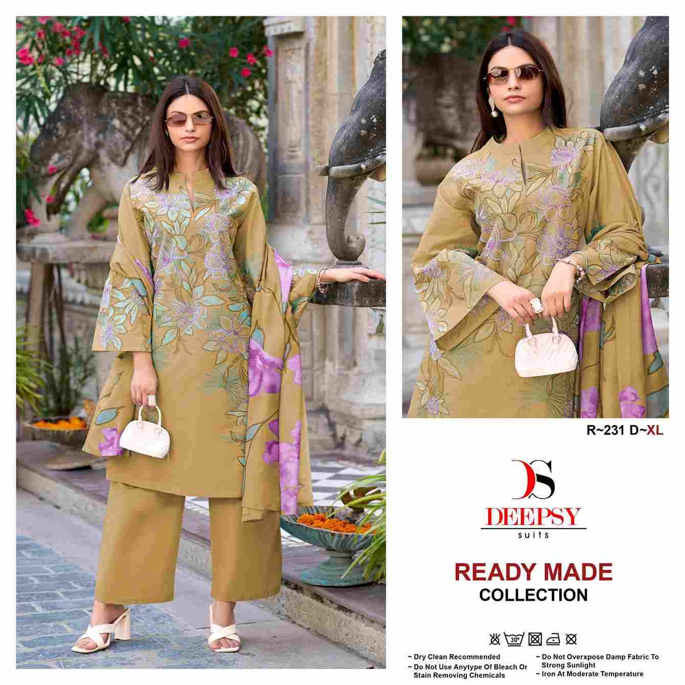 Deepsy Hit Design R-231 Colours By Deepsy Suits R-231-A To R-231-D Series Beautiful Pakistani Suits Colorful Stylish Fancy Casual Wear & Ethnic Wear Pure Cotton With Embroidered Dresses At Wholesale Price