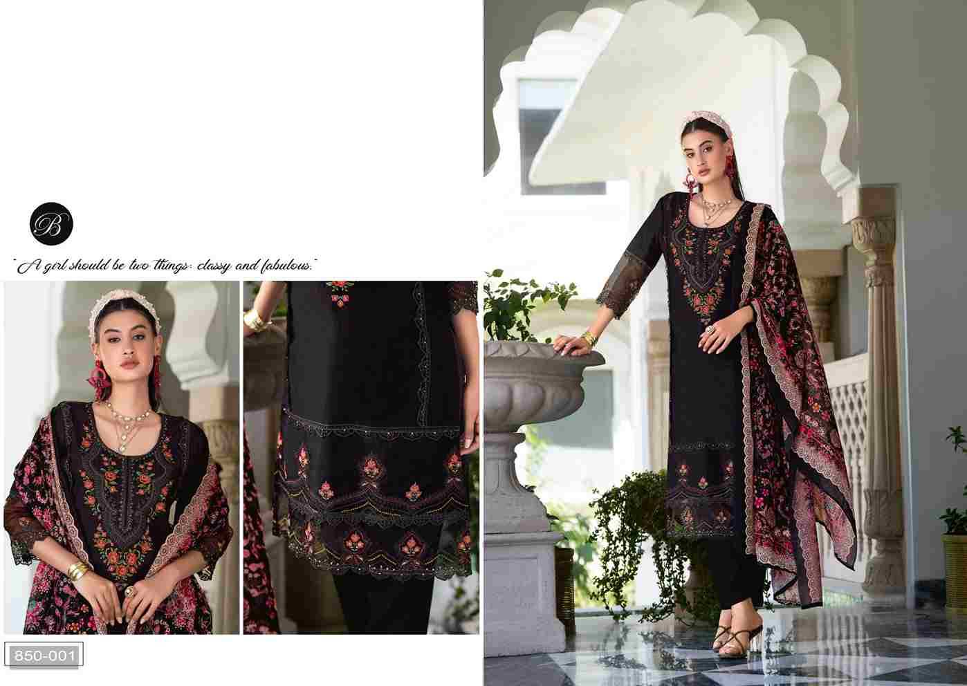Zoya Vol-2 By Belliza 850-001 To 850-006 Series Beautiful Suits Stylish Colorful Fancy Casual Wear & Ethnic Wear Pure Cotton Lawn Embroidered Dresses At Wholesale Price