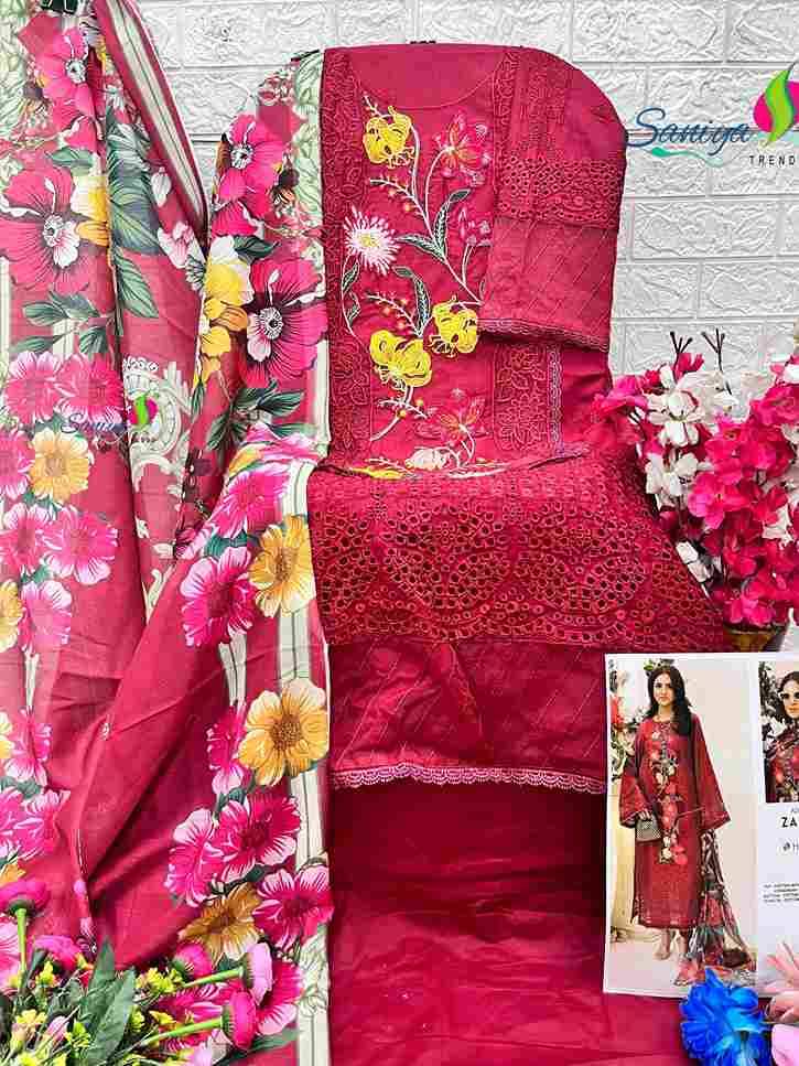 Adanslibas Zaria-25 By Saniya Trendz 25001 To 25004 Series Beautiful Pakistani Suits Colorful Stylish Fancy Casual Wear & Ethnic Wear Cotton Embroidered Dresses At Wholesale Price