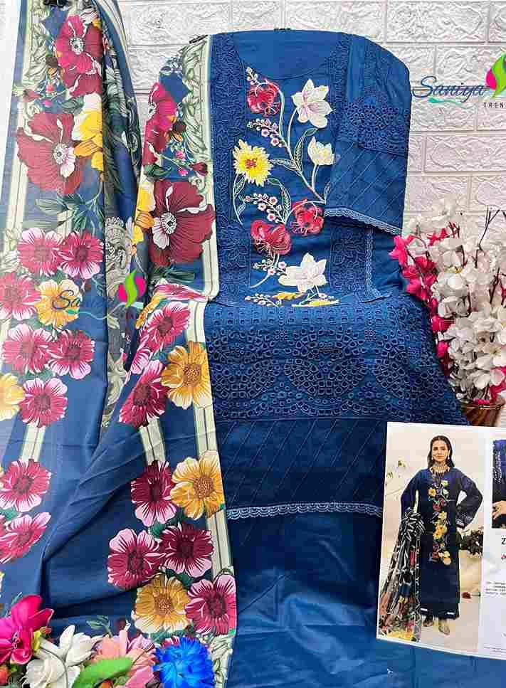 Adanslibas Zaria-25 By Saniya Trendz 25001 To 25004 Series Beautiful Pakistani Suits Colorful Stylish Fancy Casual Wear & Ethnic Wear Cotton Embroidered Dresses At Wholesale Price