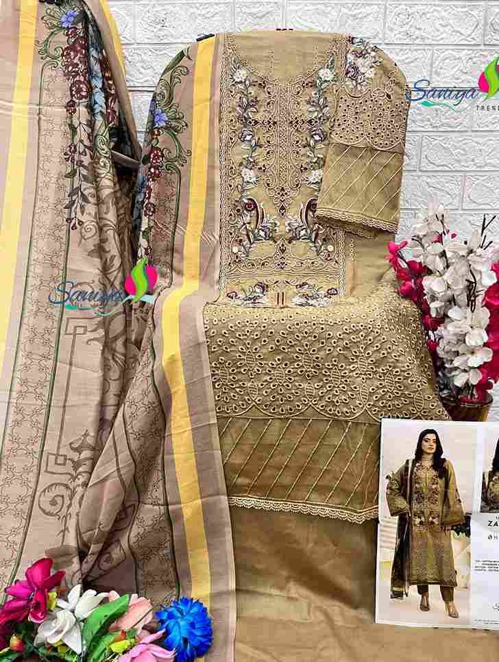 Adanslibas Zaria-25 By Saniya Trendz 25001 To 25004 Series Beautiful Pakistani Suits Colorful Stylish Fancy Casual Wear & Ethnic Wear Cotton Embroidered Dresses At Wholesale Price