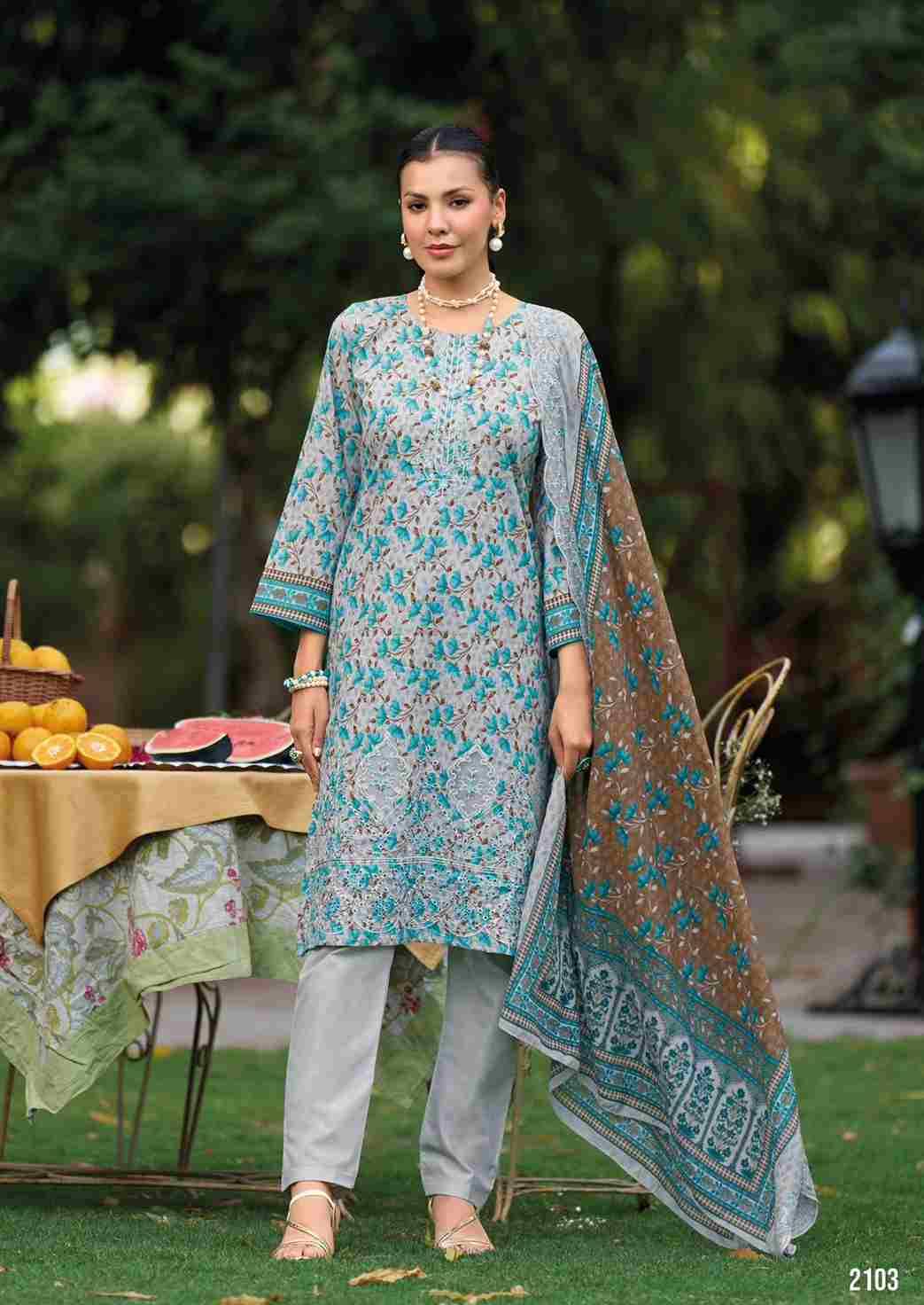 Bin Saeed Lawn Collection Vol-21 By Shree Fabs 2101 To 2106 Series Beautiful Pakistani Suits Colorful Stylish Fancy Casual Wear & Ethnic Wear Pure Cotton With Embroidered Dresses At Wholesale Price