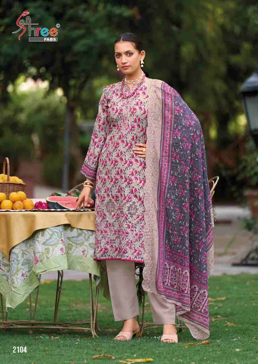 Bin Saeed Lawn Collection Vol-21 By Shree Fabs 2101 To 2106 Series Beautiful Pakistani Suits Colorful Stylish Fancy Casual Wear & Ethnic Wear Pure Cotton With Embroidered Dresses At Wholesale Price