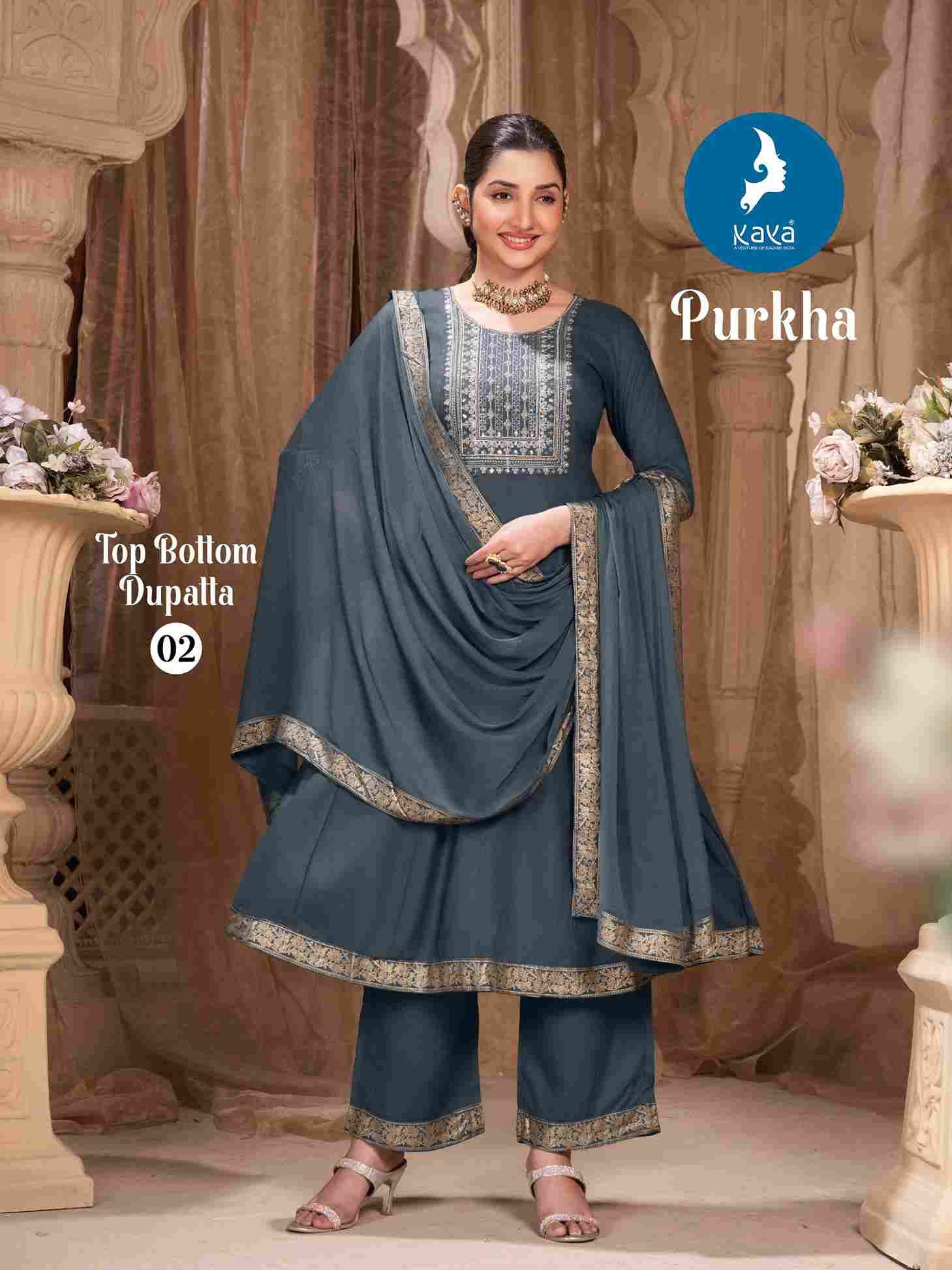 Purkha By Kaya 01 To 06 Series Beautiful Stylish Festive Suits Fancy Colorful Casual Wear & Ethnic Wear & Ready To Wear Rayon Dresses At Wholesale Price