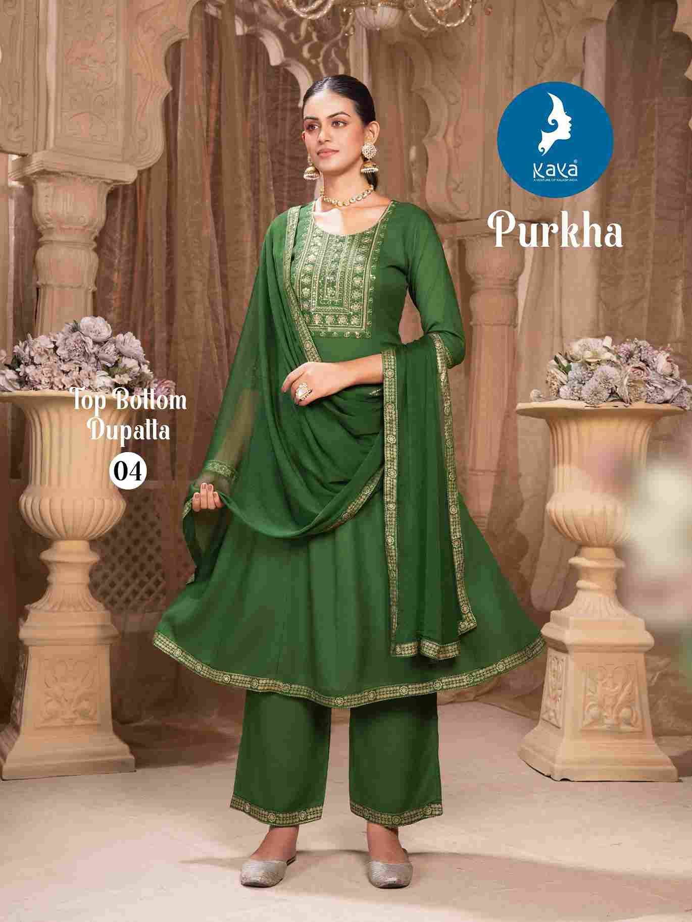 Purkha By Kaya 01 To 06 Series Beautiful Stylish Festive Suits Fancy Colorful Casual Wear & Ethnic Wear & Ready To Wear Rayon Dresses At Wholesale Price