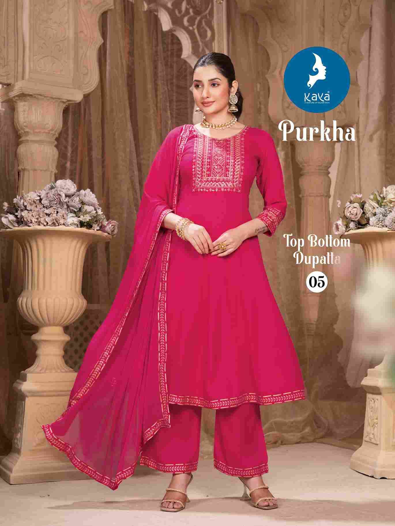 Purkha By Kaya 01 To 06 Series Beautiful Stylish Festive Suits Fancy Colorful Casual Wear & Ethnic Wear & Ready To Wear Rayon Dresses At Wholesale Price