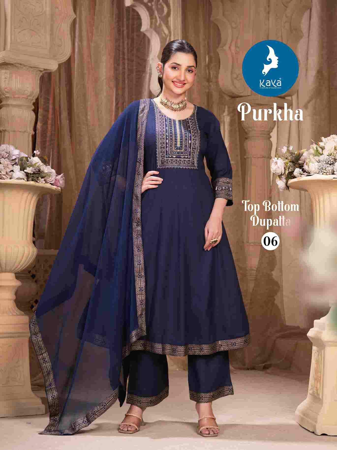 Purkha By Kaya 01 To 06 Series Beautiful Stylish Festive Suits Fancy Colorful Casual Wear & Ethnic Wear & Ready To Wear Rayon Dresses At Wholesale Price